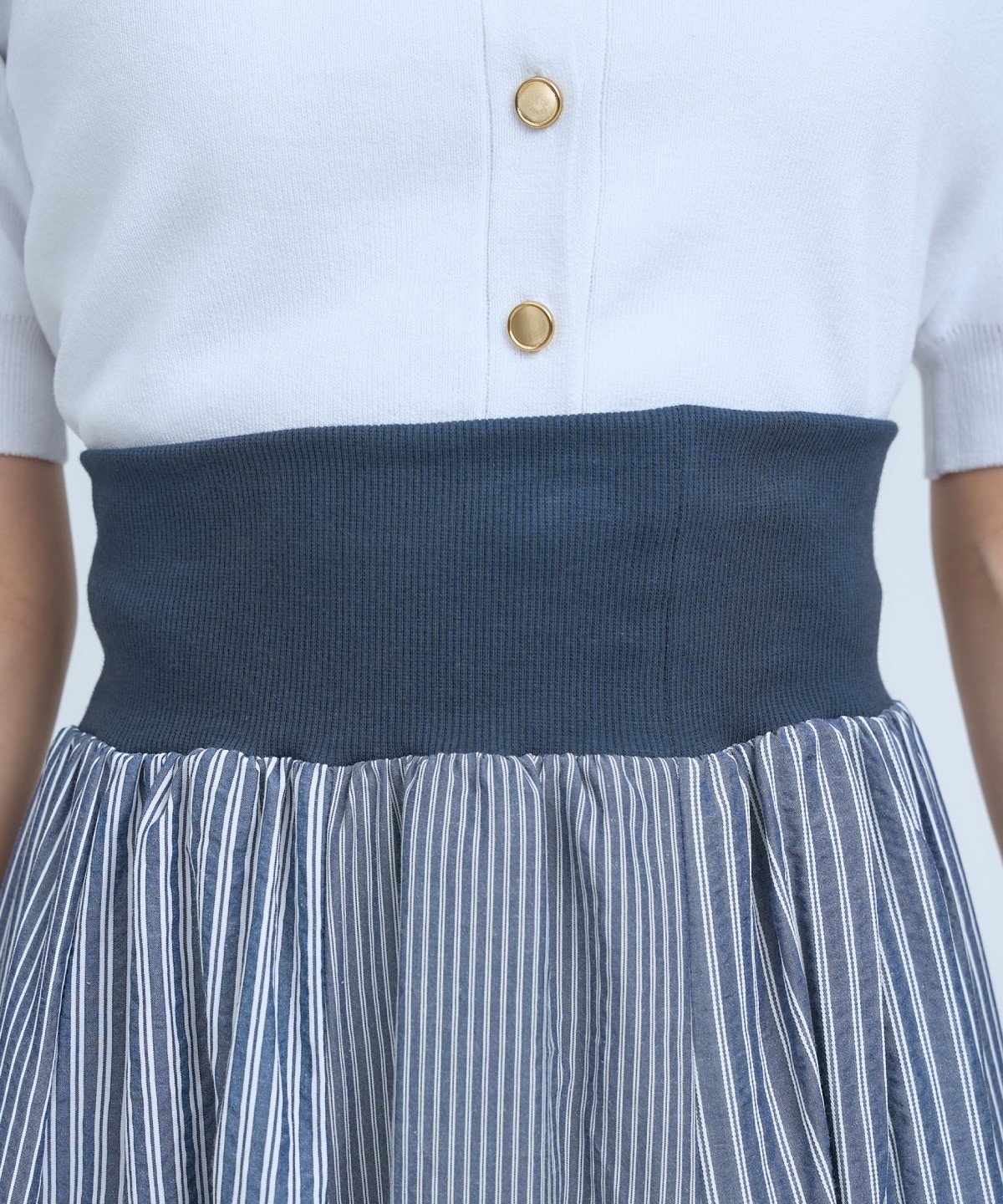 【先行予約受付中】サッカーストライプ柄組み合わせロングスカート