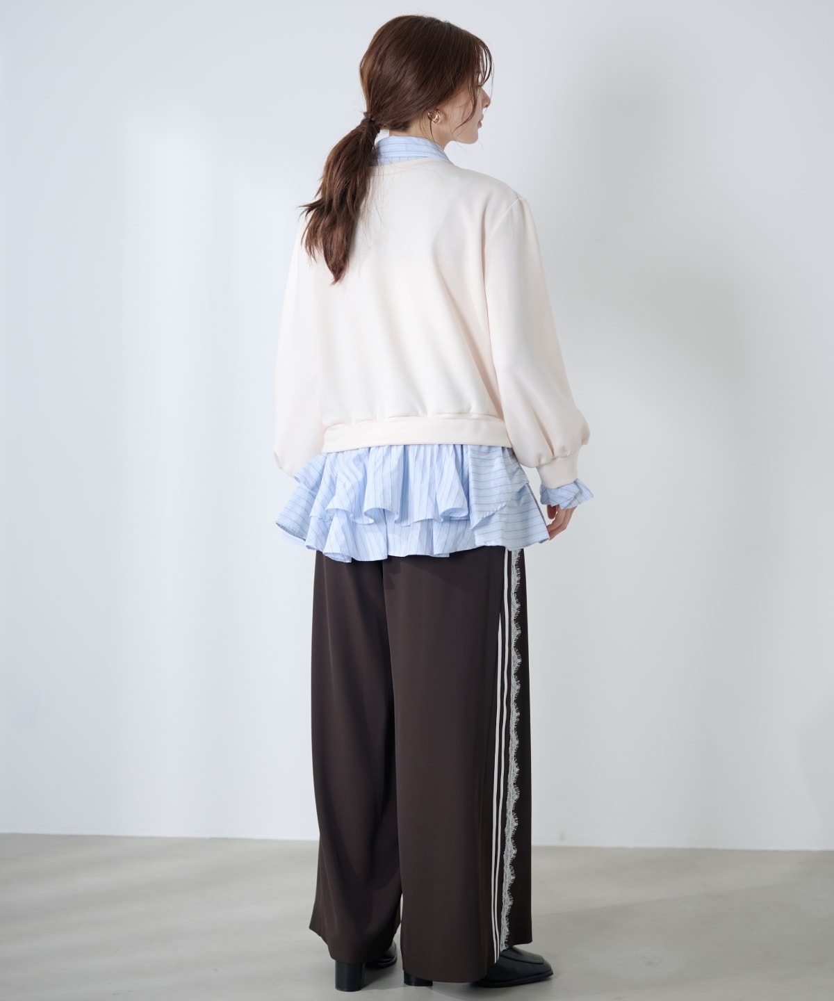 サイドレースラインワイドパンツ
