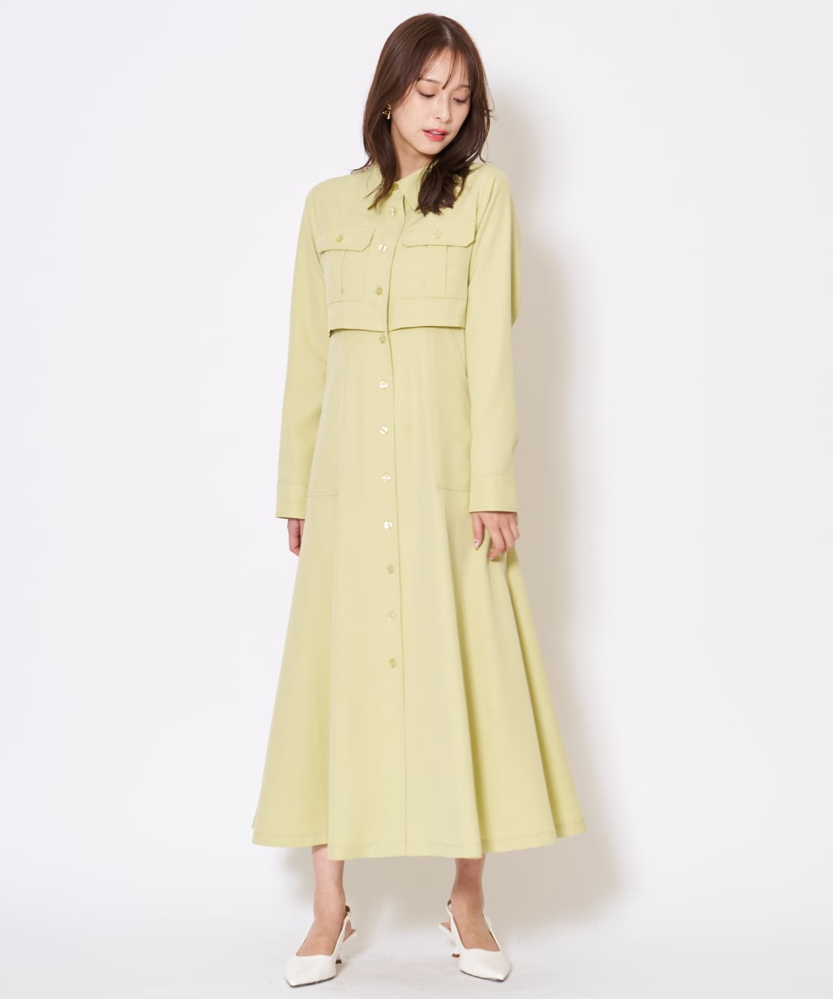 サファリシャツワンピース