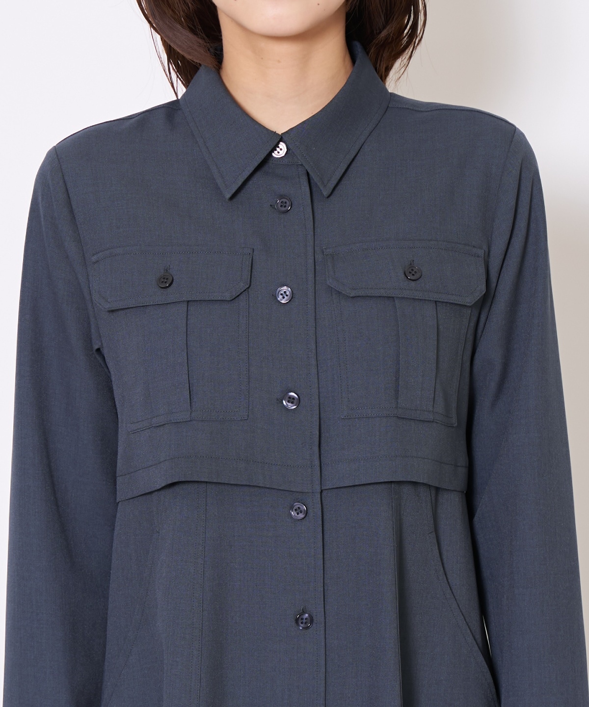 サファリシャツワンピース