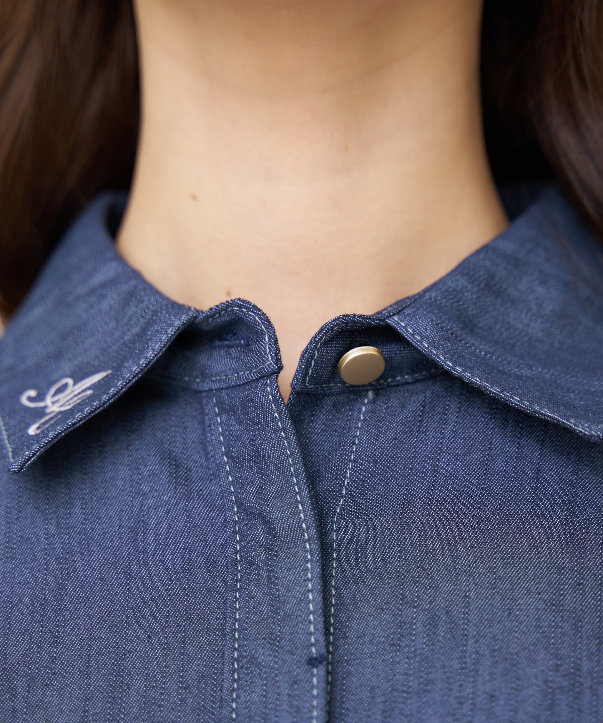 【先行予約受付中】ベルト付き５分袖デニムワンピース