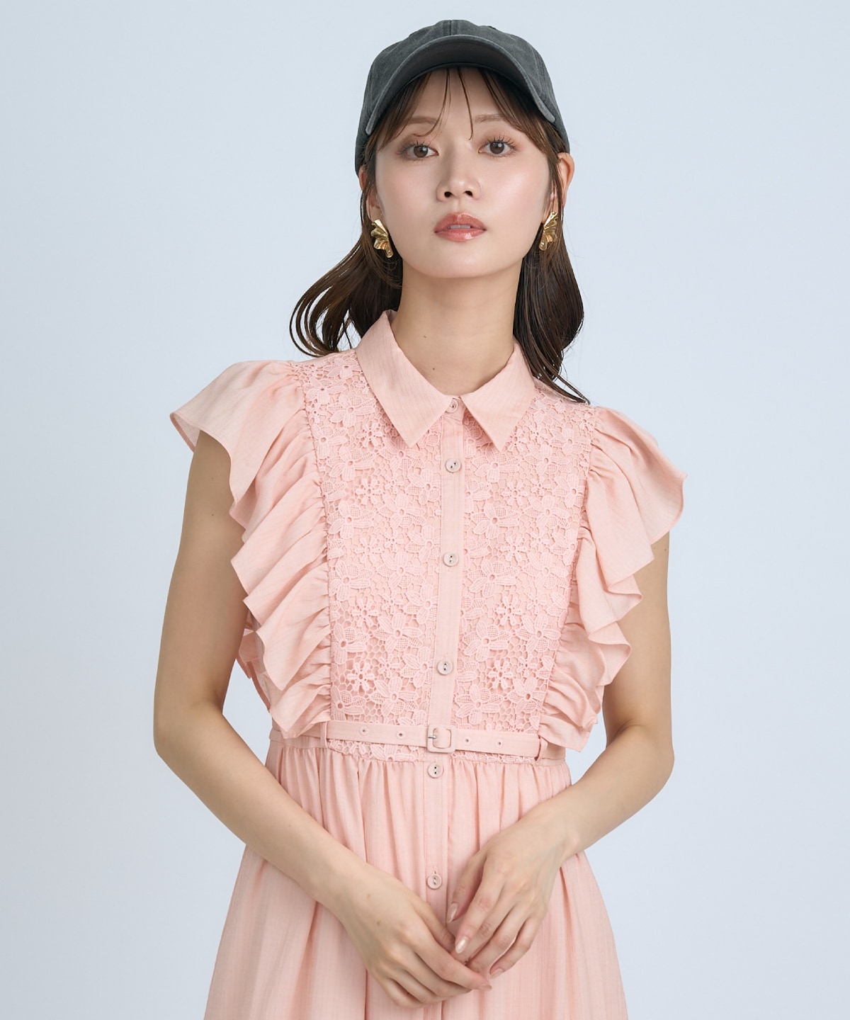 【先行予約受付中】レースフリルシャツワンピース