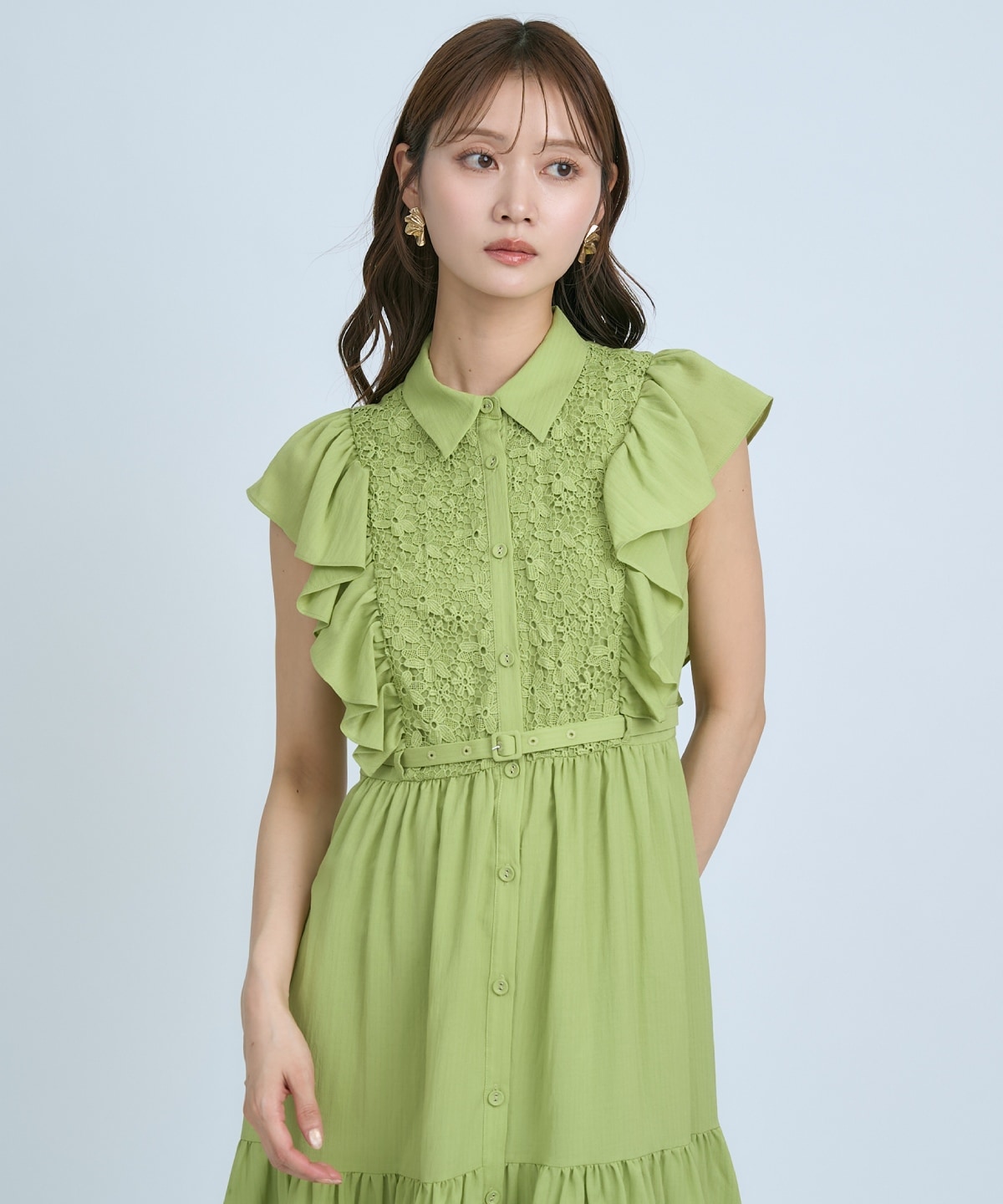 【先行予約受付中】レースフリルシャツワンピース
