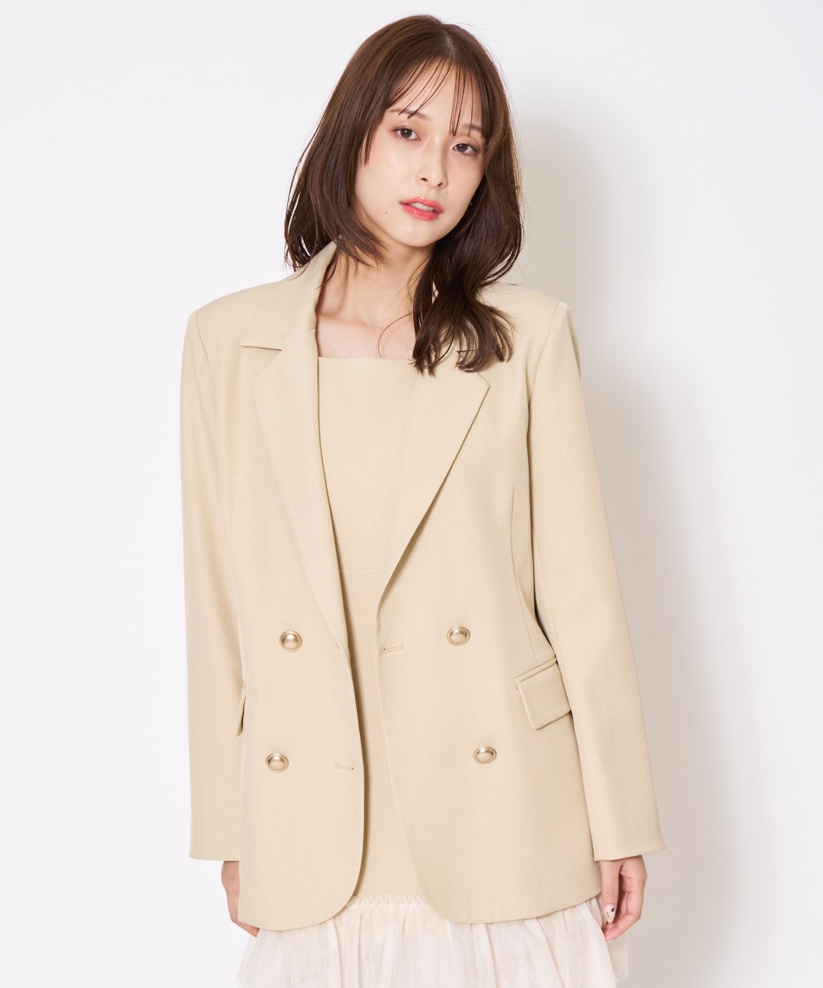 【先行予約受付中】ジャケット×シアーティアードワンピース