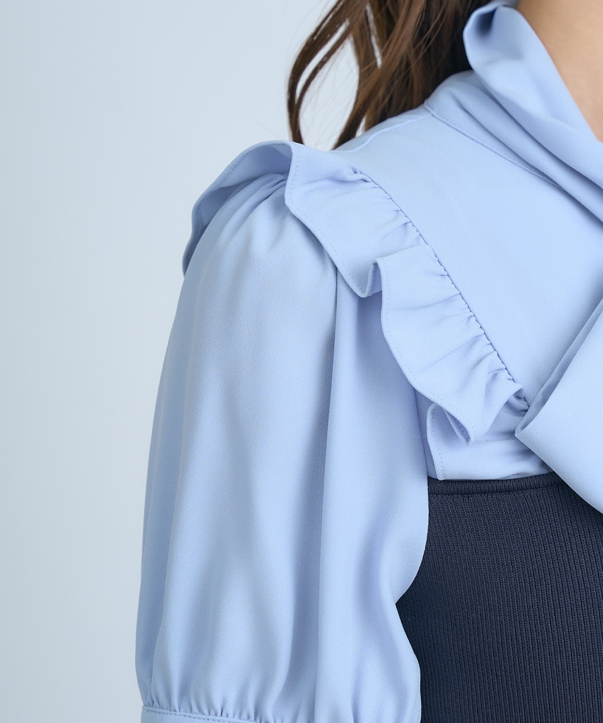 【先行予約受付中】ニットビスチェ風ボウタイワンピース