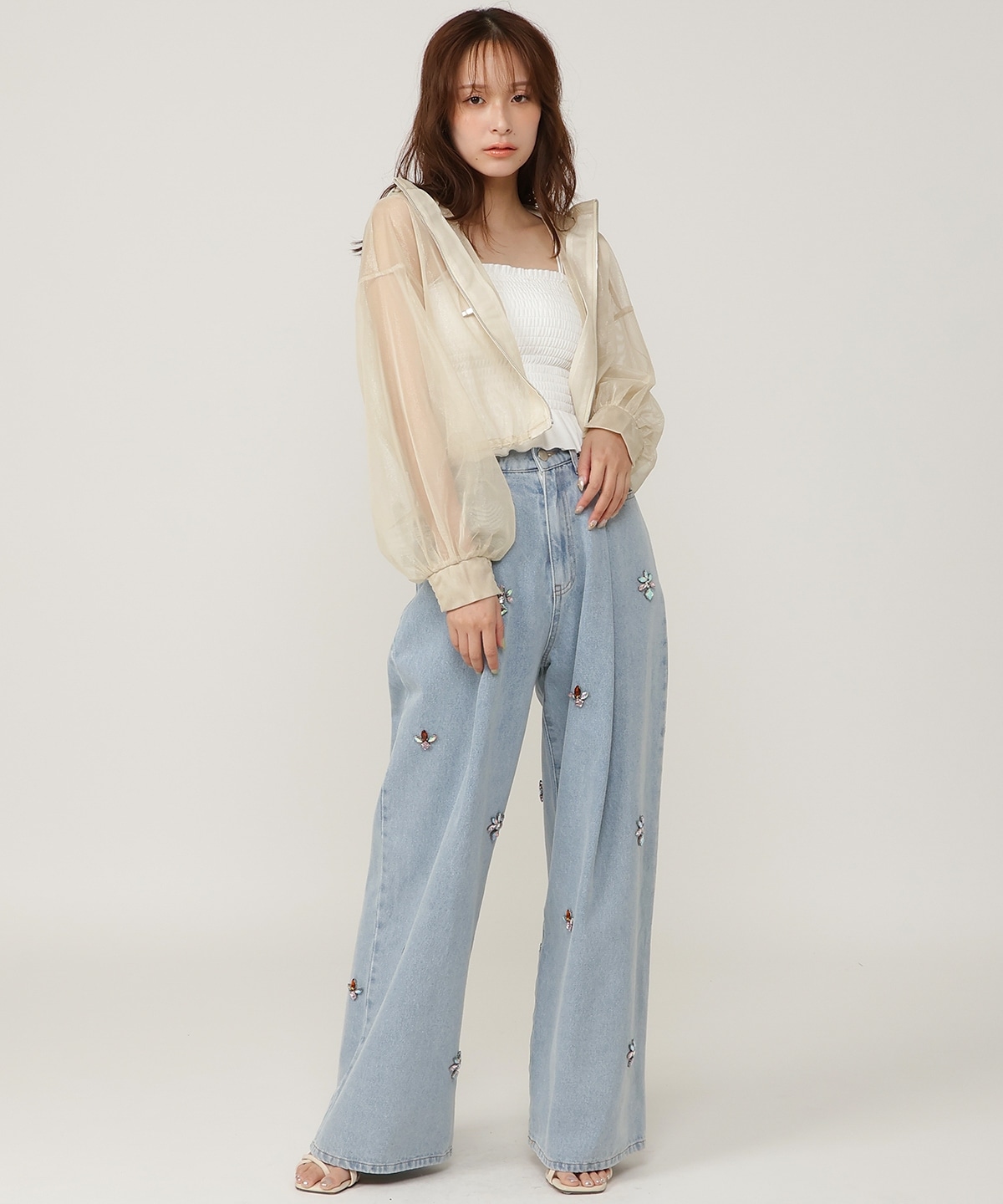 シアーメッシュブルゾン