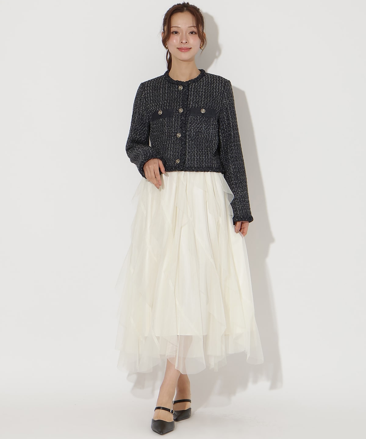 【先行予約受付中】デニムコンビツイードジャケット