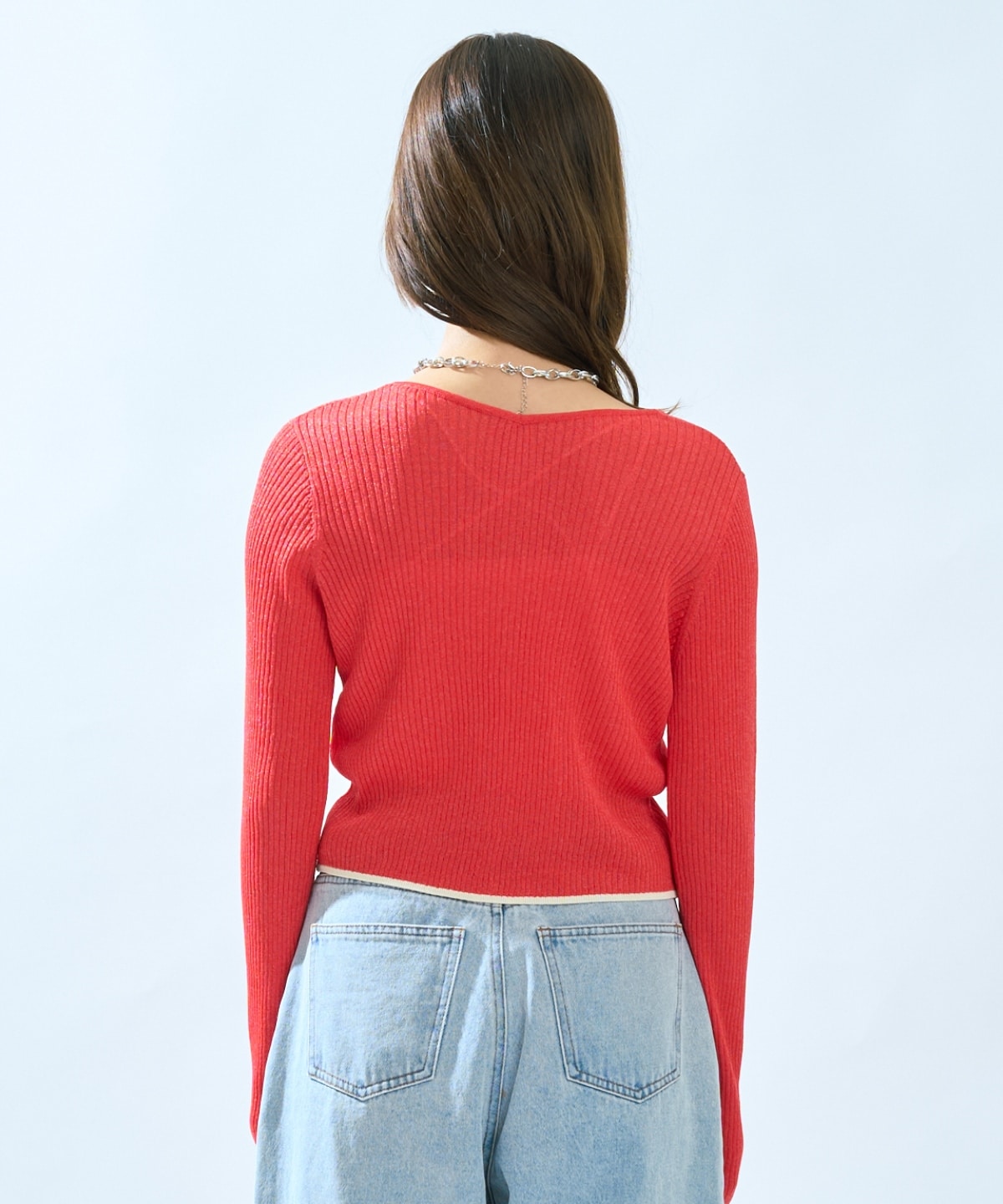 【5/14(木)一部店舗先行発売】シアーリブクロップドニットカーディガン