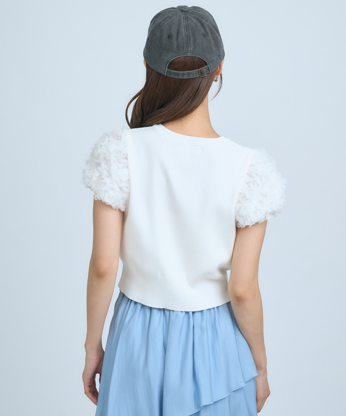 フラワーチュールスリーブカーディガン