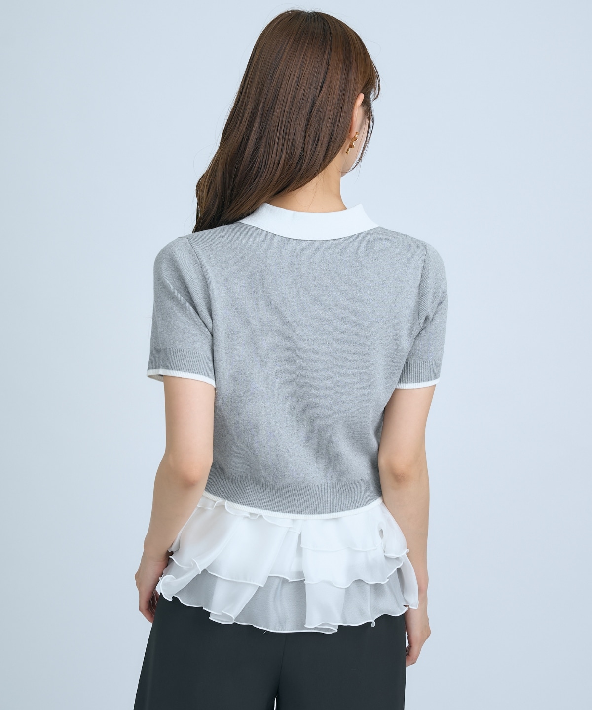 【先行予約受付中】ポロニットプルオーバー×ペプラムキャミソール