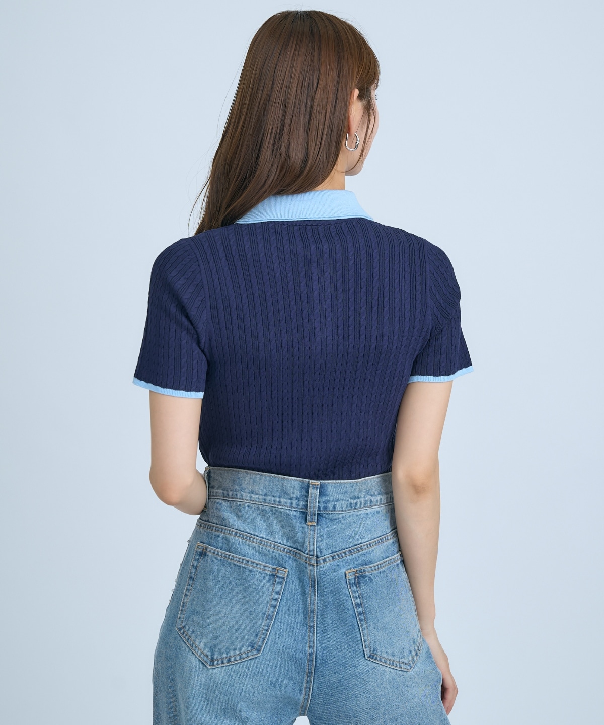 【先行予約受付中】ダブルカラーケーブルポロニット