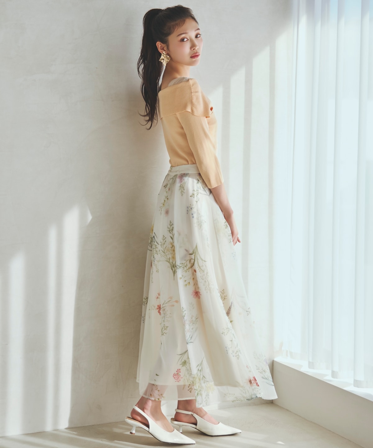 【先行予約受付中】7分袖クロスネックニットプルオーバー