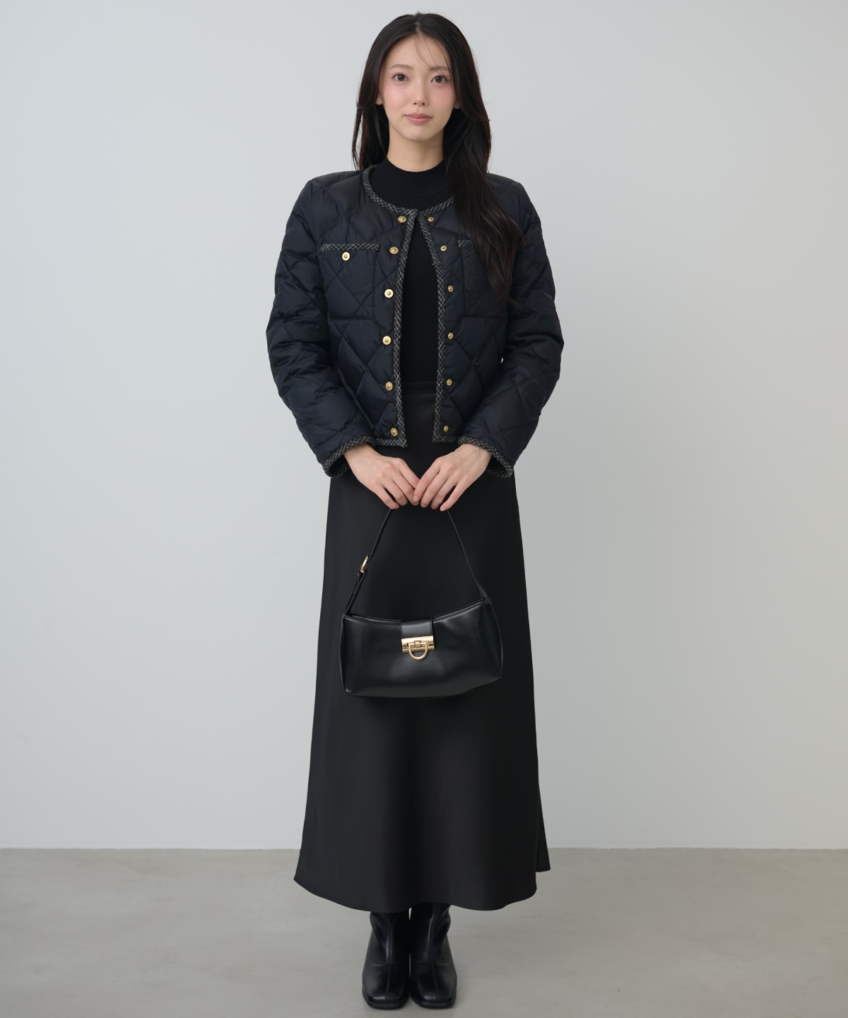 【TAION×AND COUTURE】ノーカラーショートダウンジャケット
