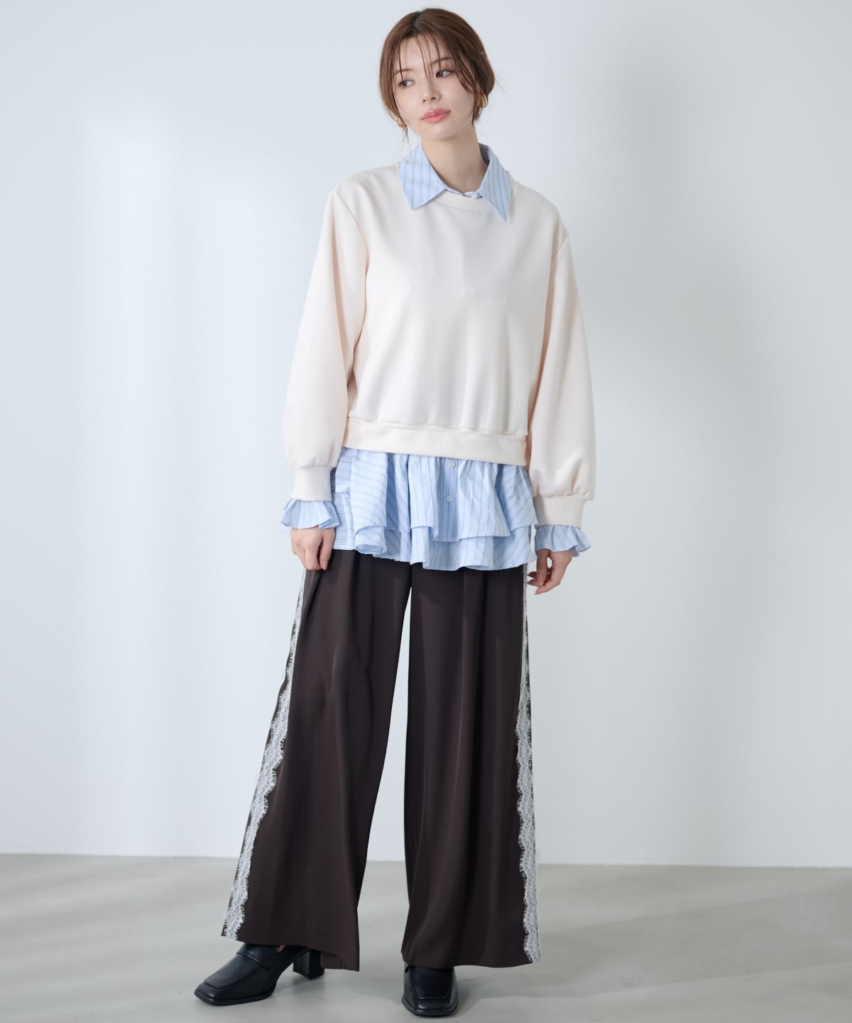 【先行予約受付中】シャツレイヤードプルオーバー