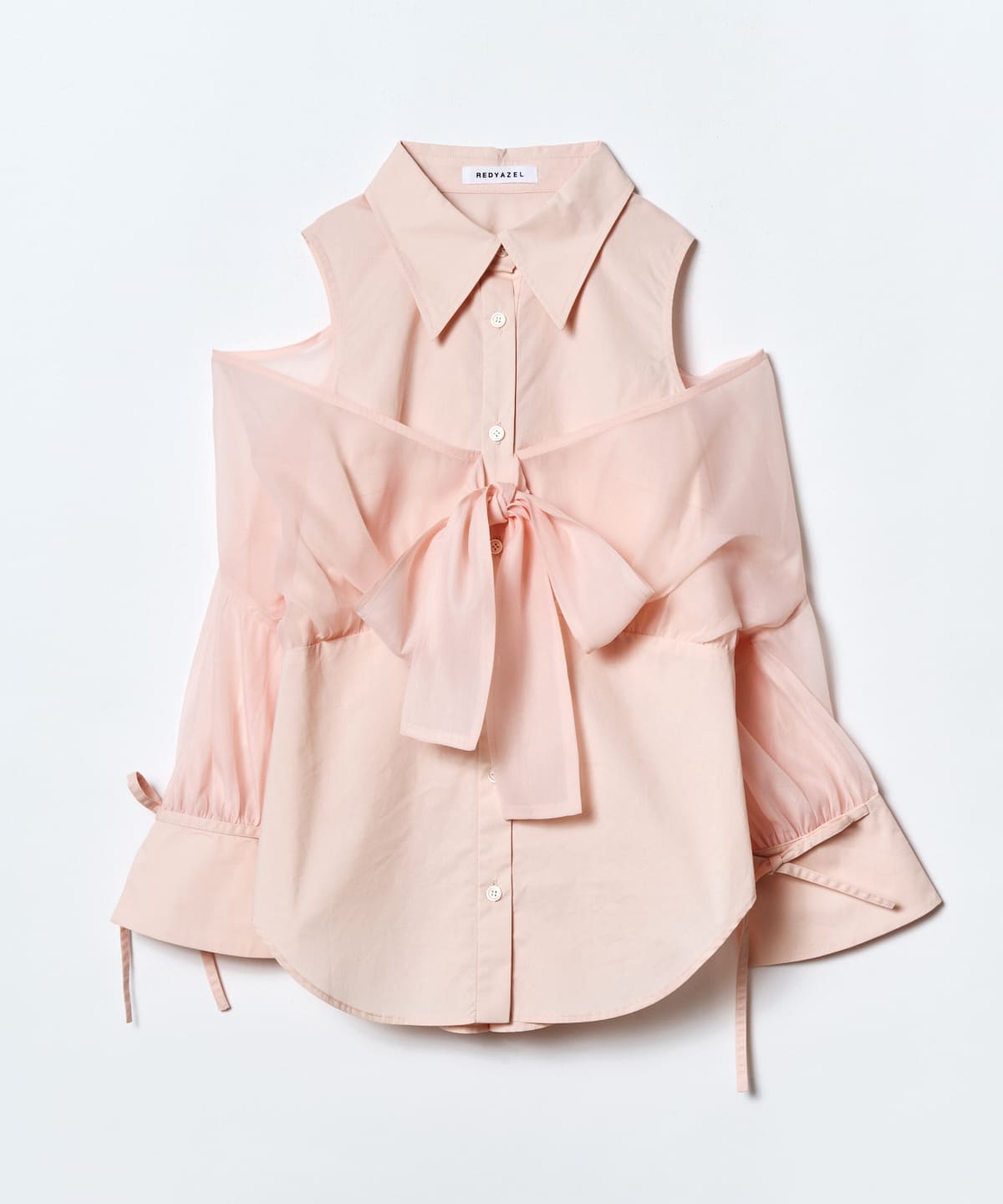 フロントリボンオフショルシャツ