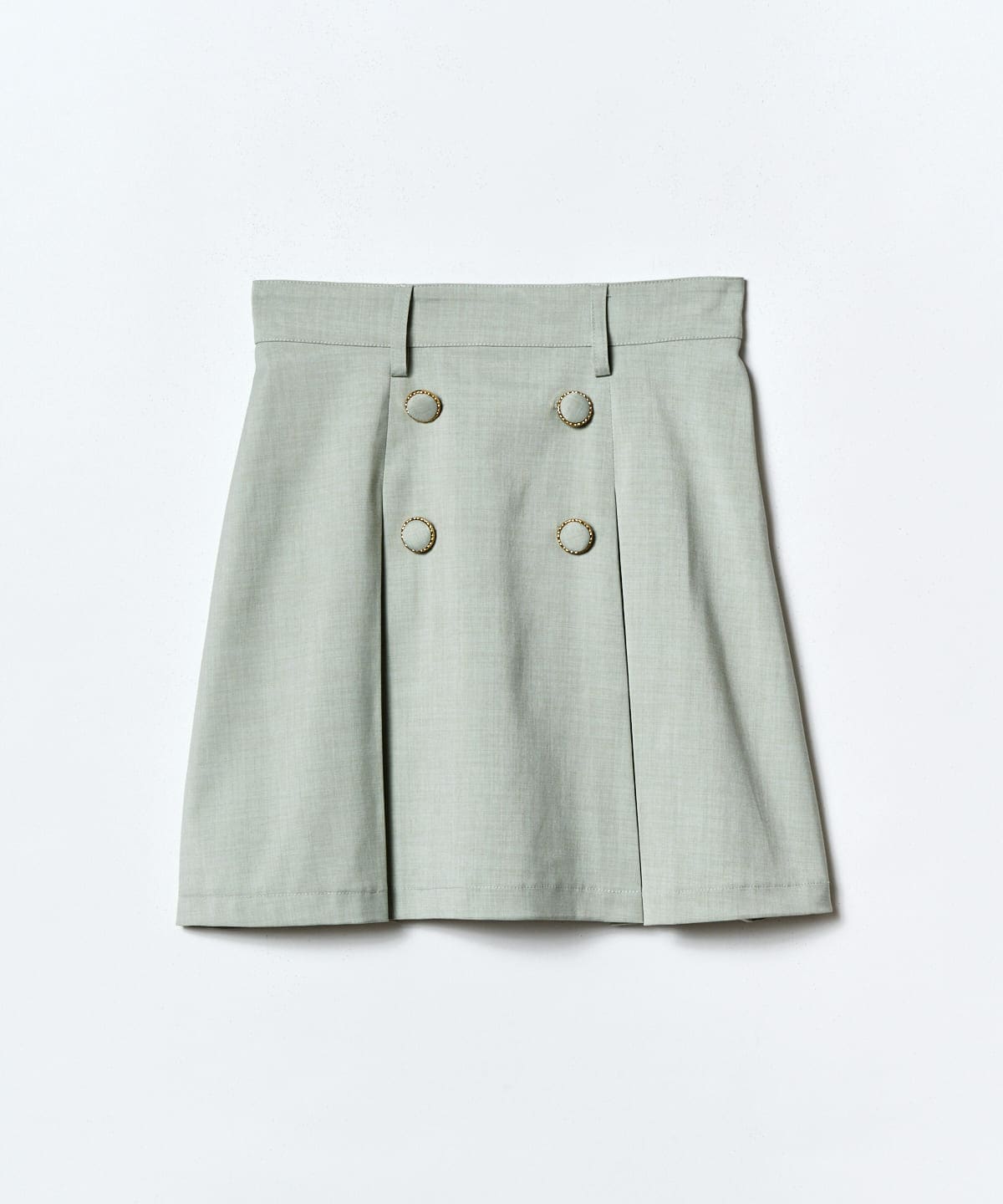 【セットアップ可能】ボタン付きボックスプリーツスカート