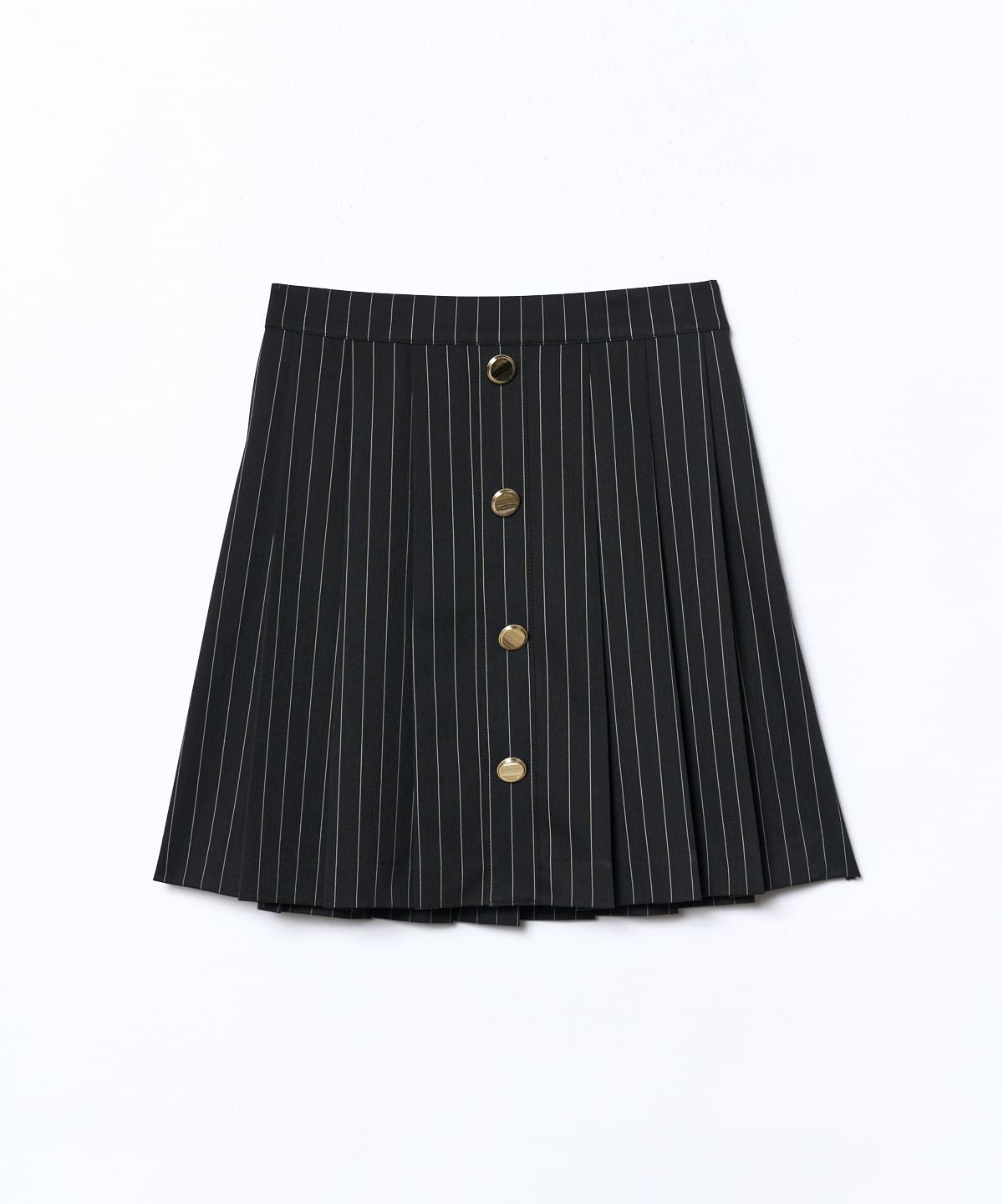 フロントボタンプリーツミニスカート