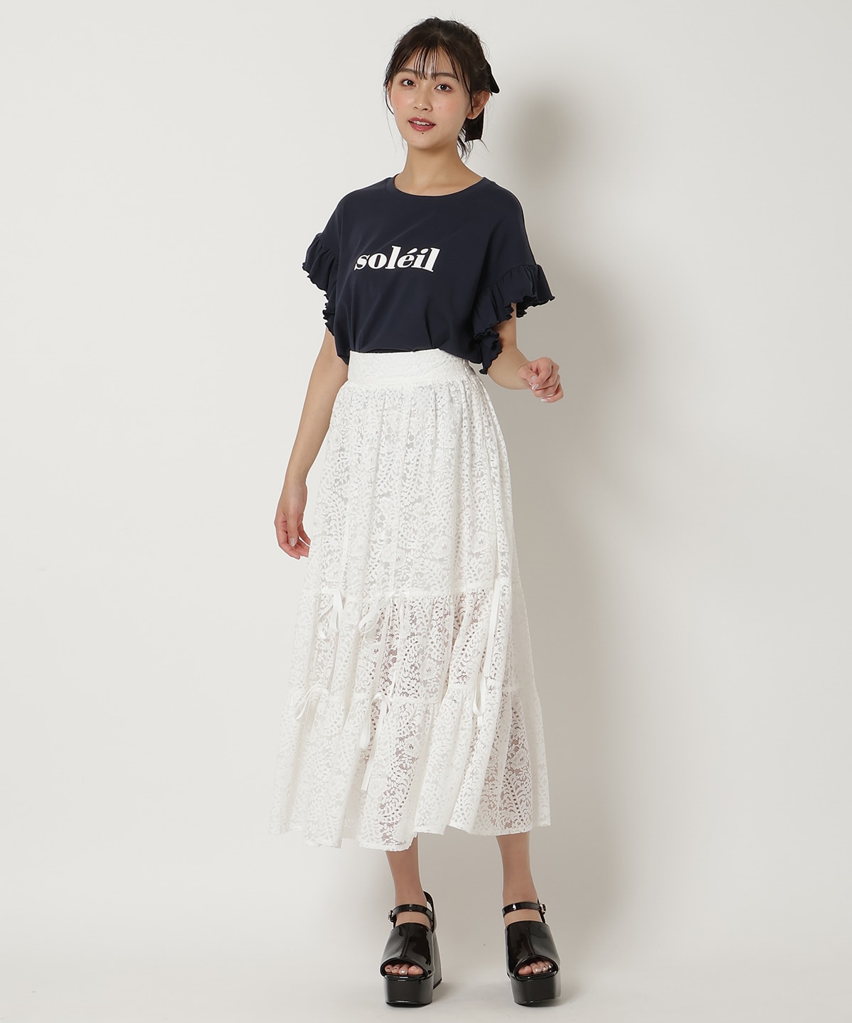 フリル袖Tシャツ