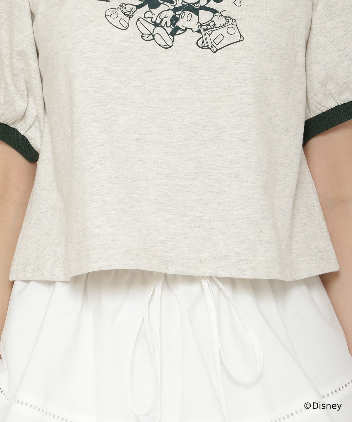 ミッキー&ミニー / トラベルデザイン リンガーTシャツ