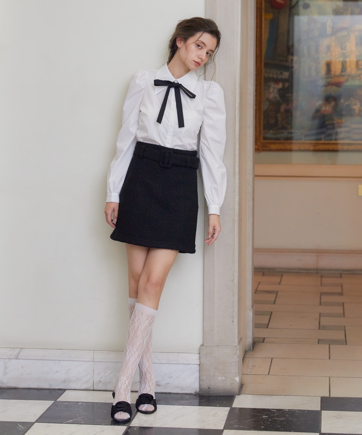 ベルティッドブークレミニスカート