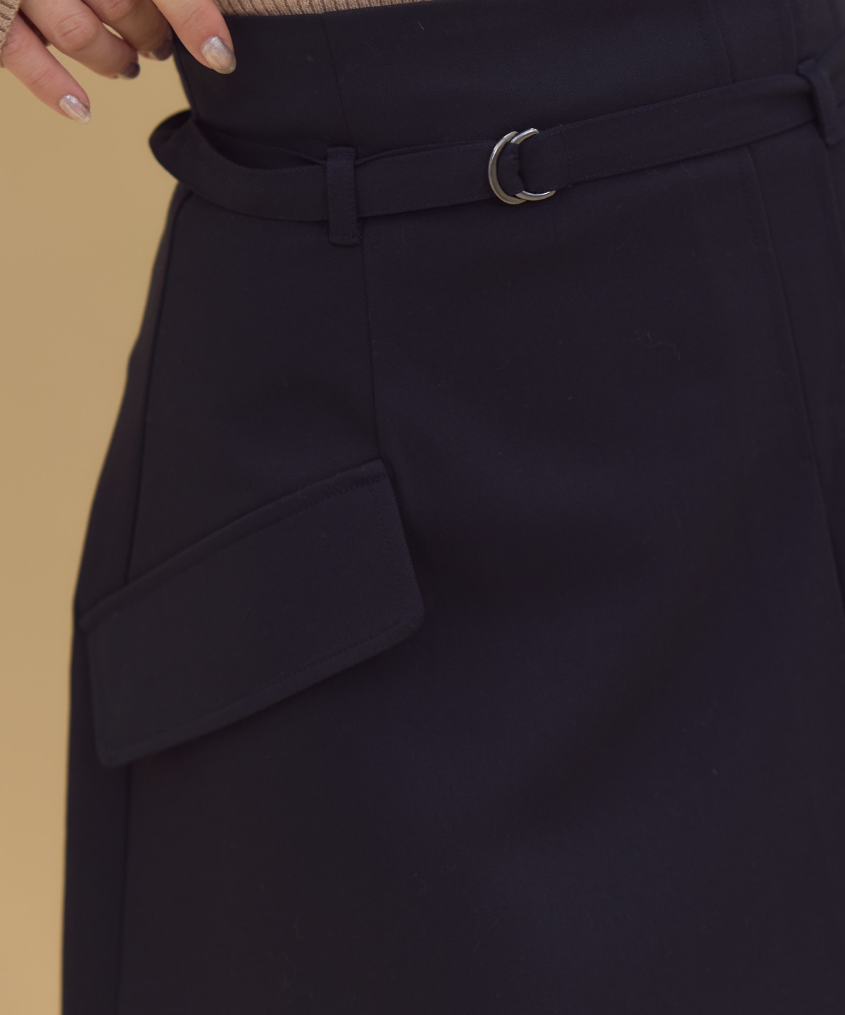 ハイウエストアシメプリーツミニスカート