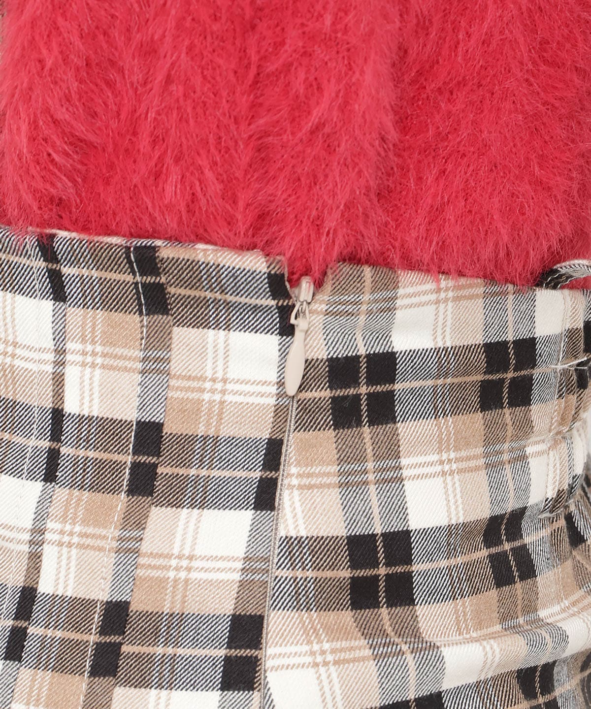 ブローチ付プリーツチェックスカショーパン