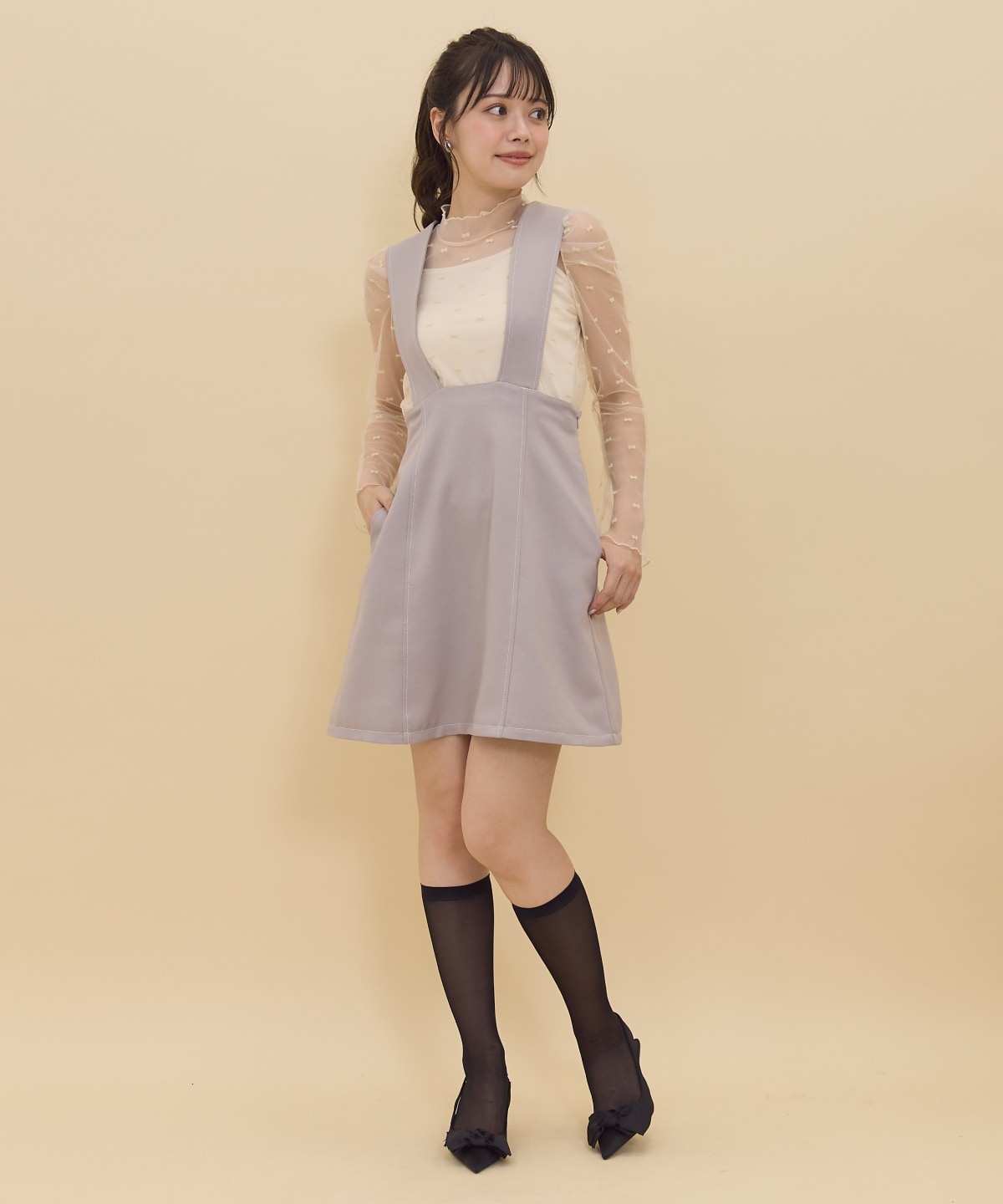 【セットアップ可能】2wayレングスウーリッシュジャンパースカート