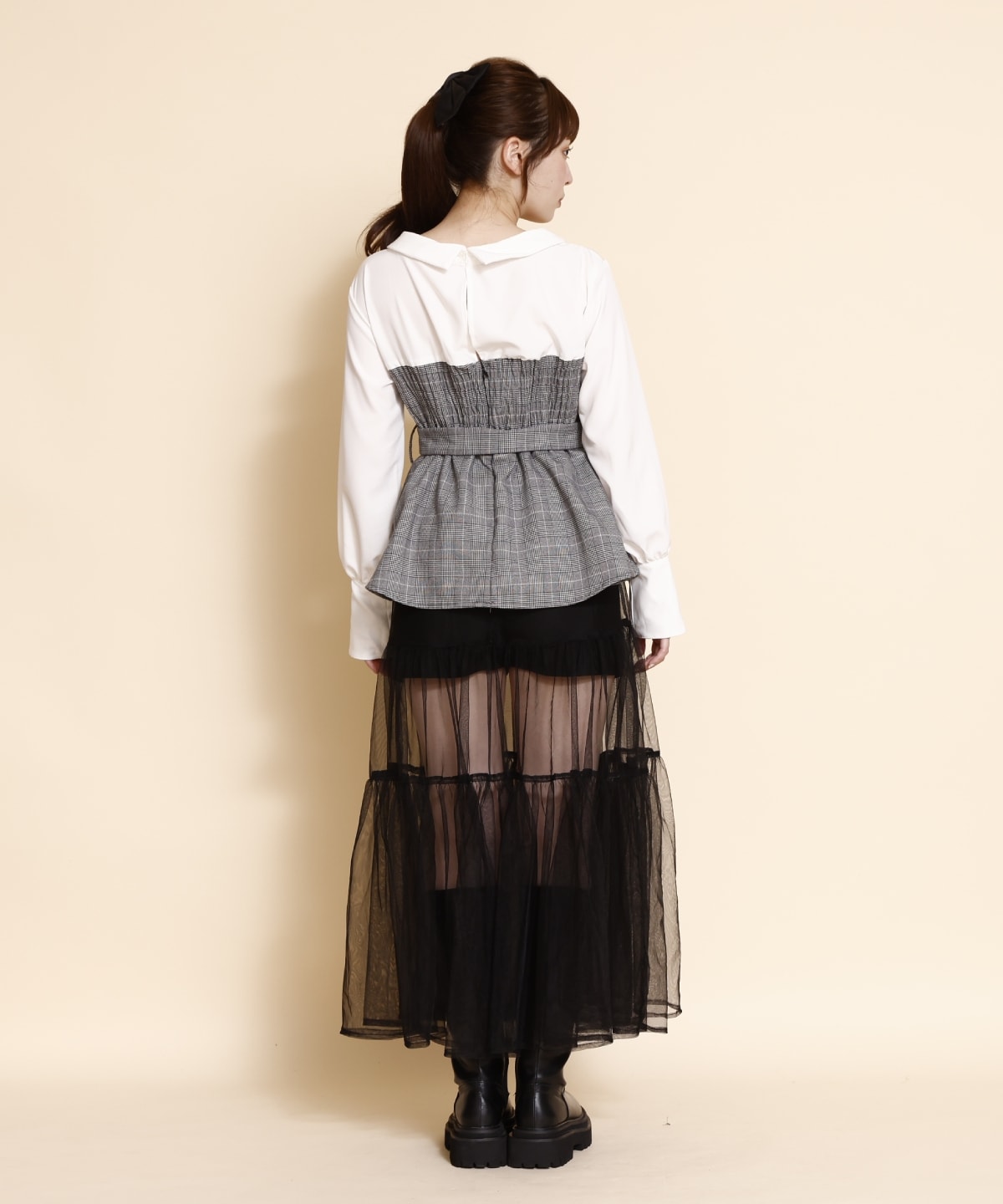 シャツドッキングベアワンピース