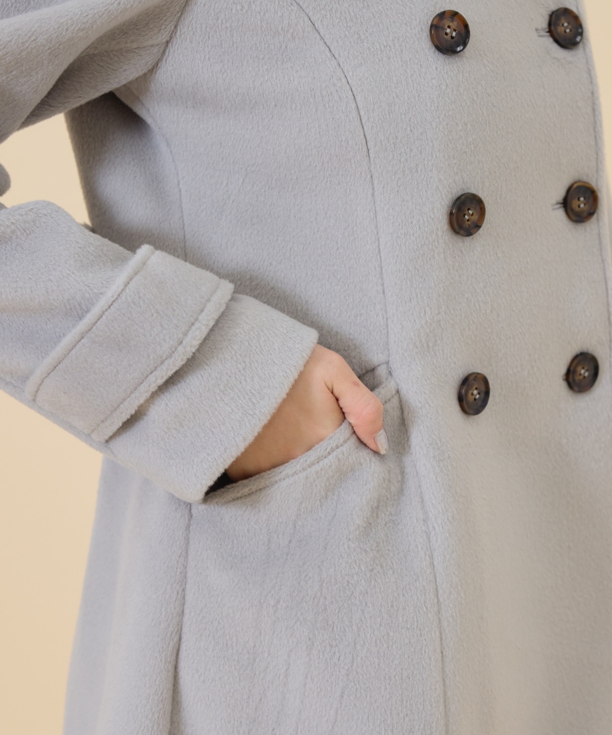 ウールライクダブルミドルコート