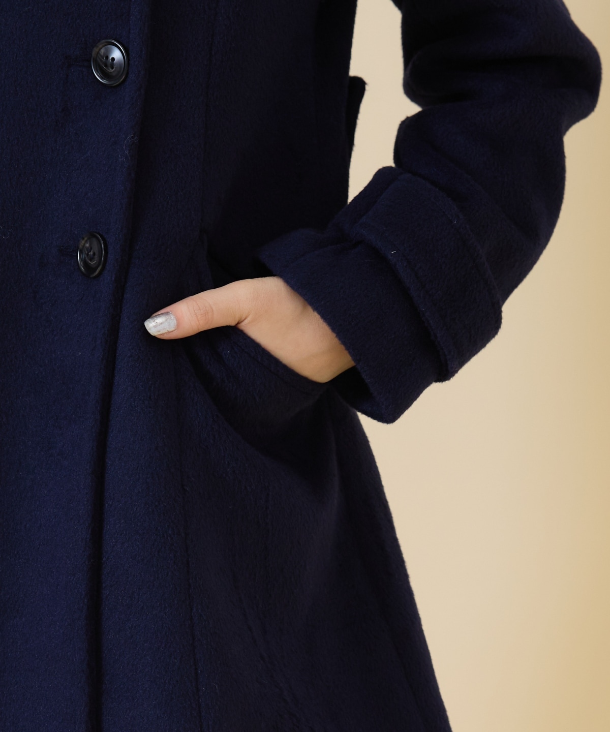 ウールライクダブルミドルコート