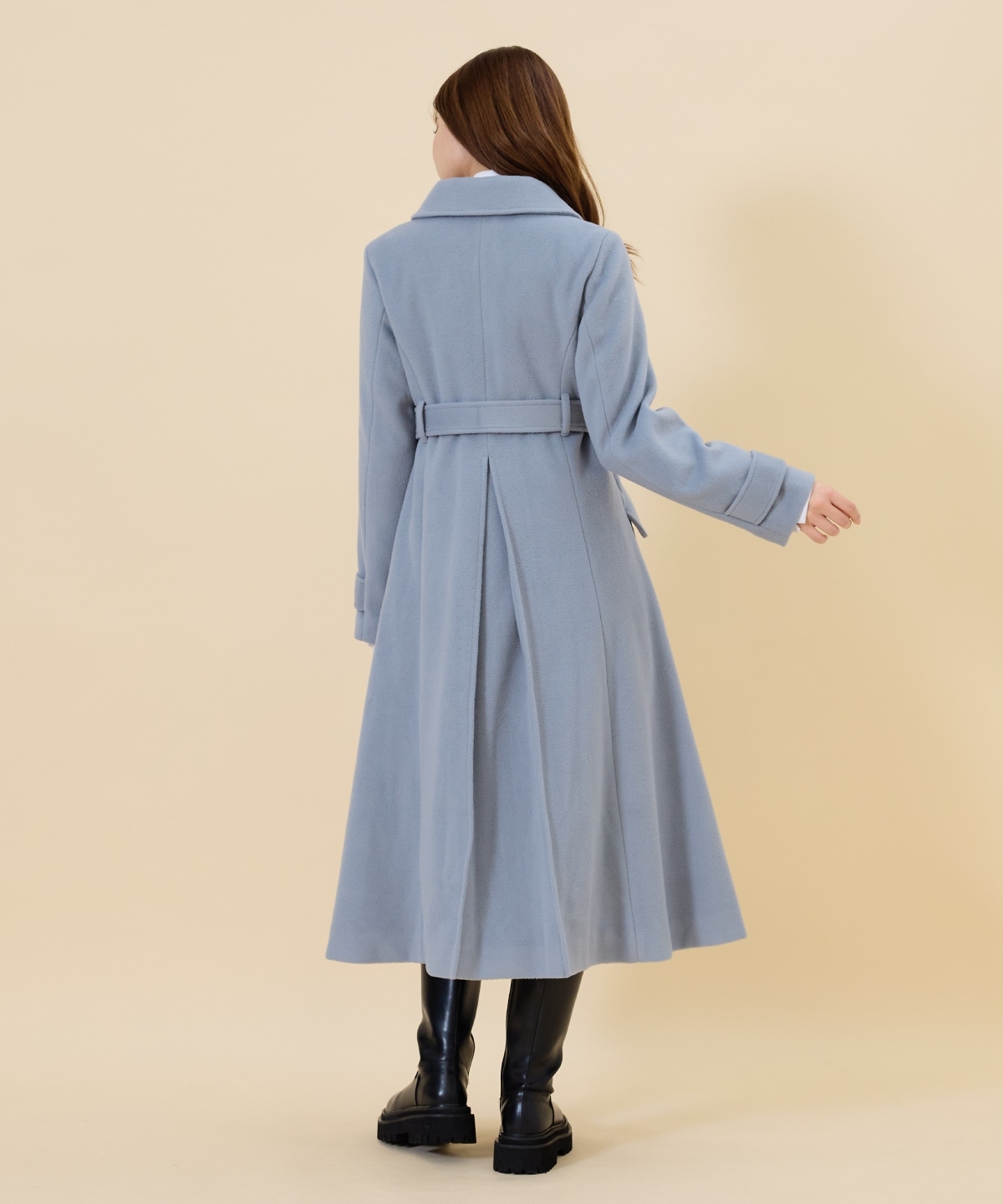 ウールライクダブルロングコート