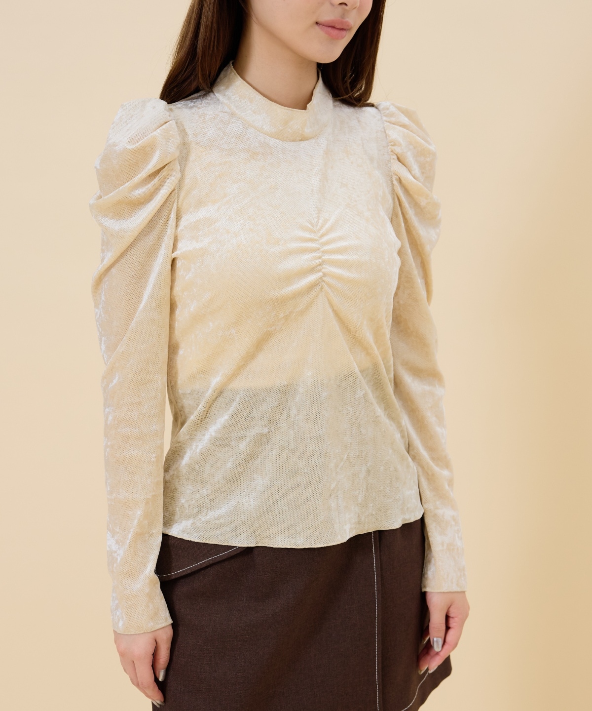 ベロアチュールトップス