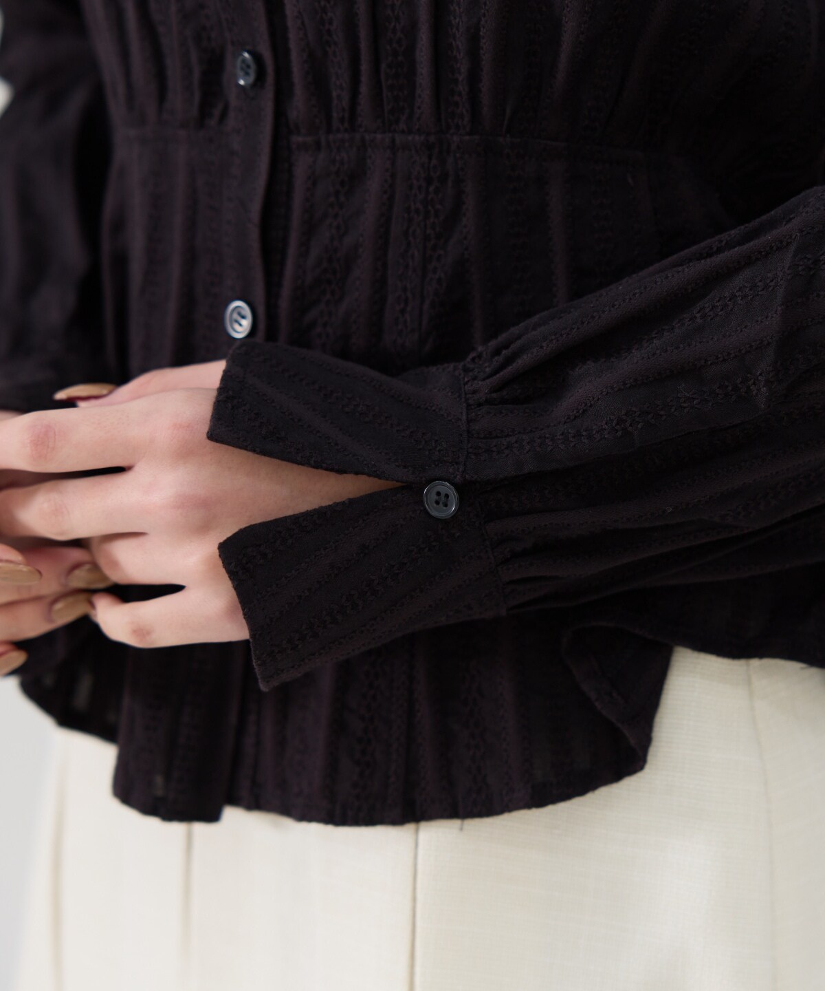 フレアペプラムシャツ