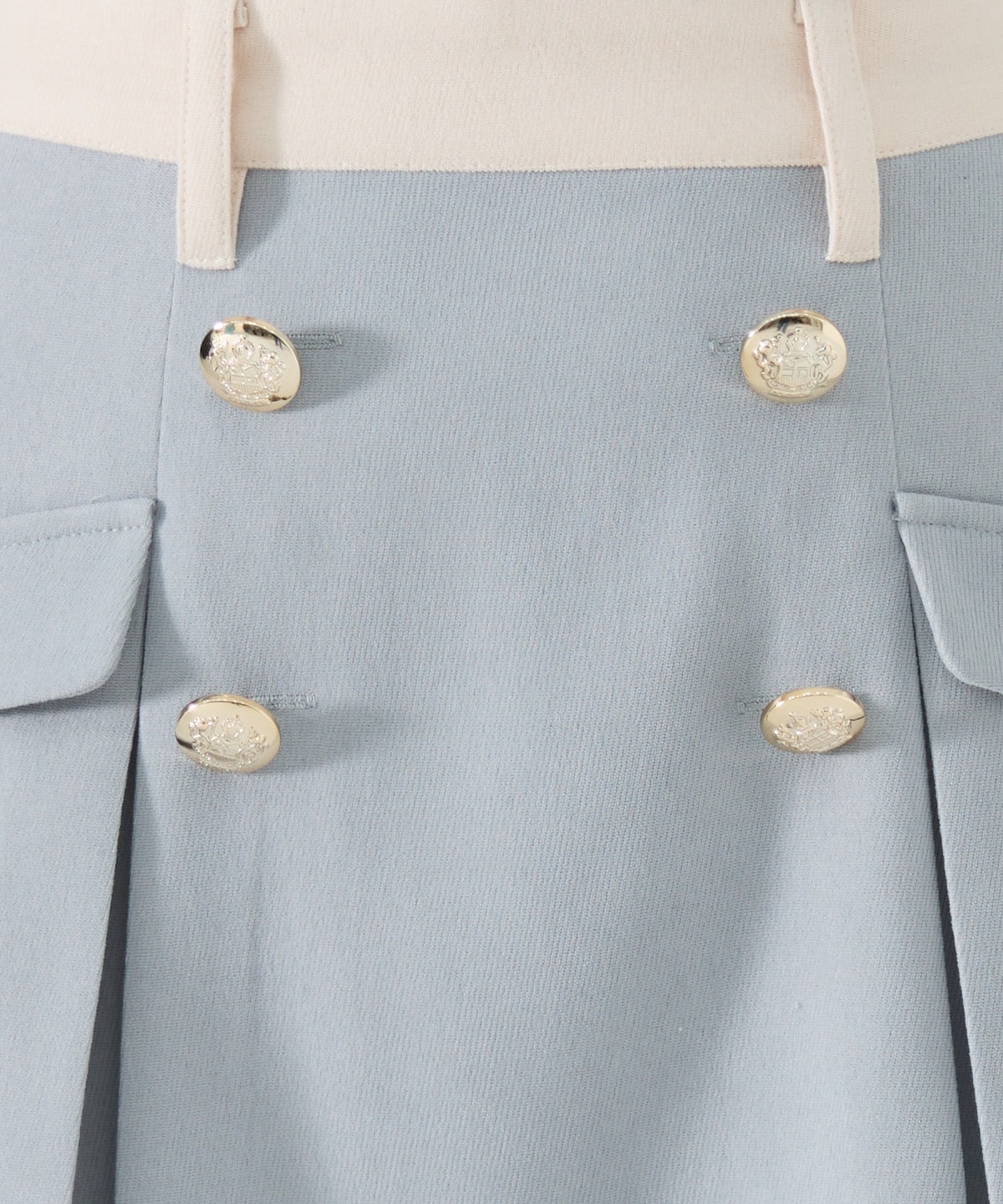 【セットアップ可能】ダブルボタンバイカラーミニスカート