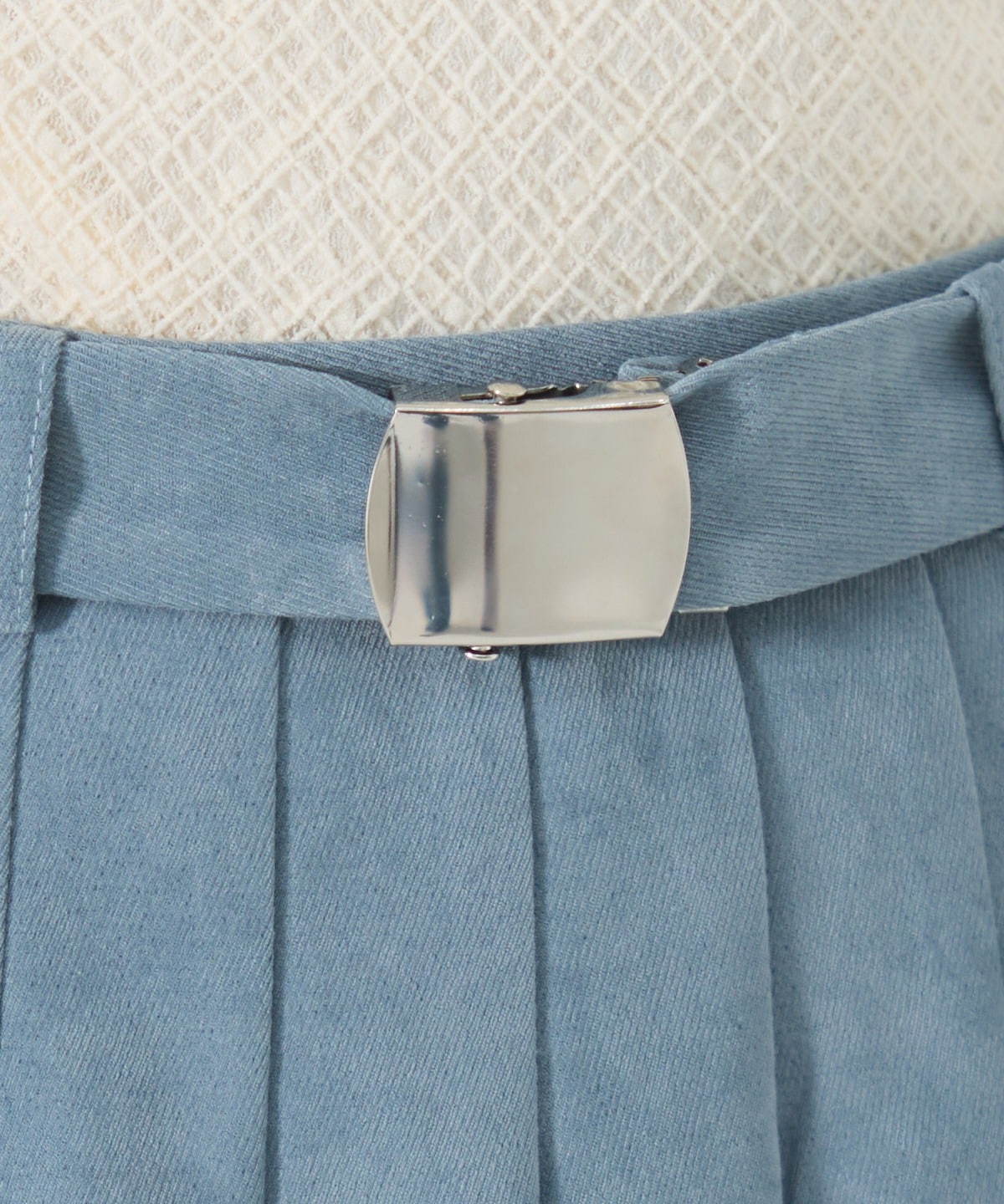 【セットアップ可能】ベルテッドプリーツミニスカート