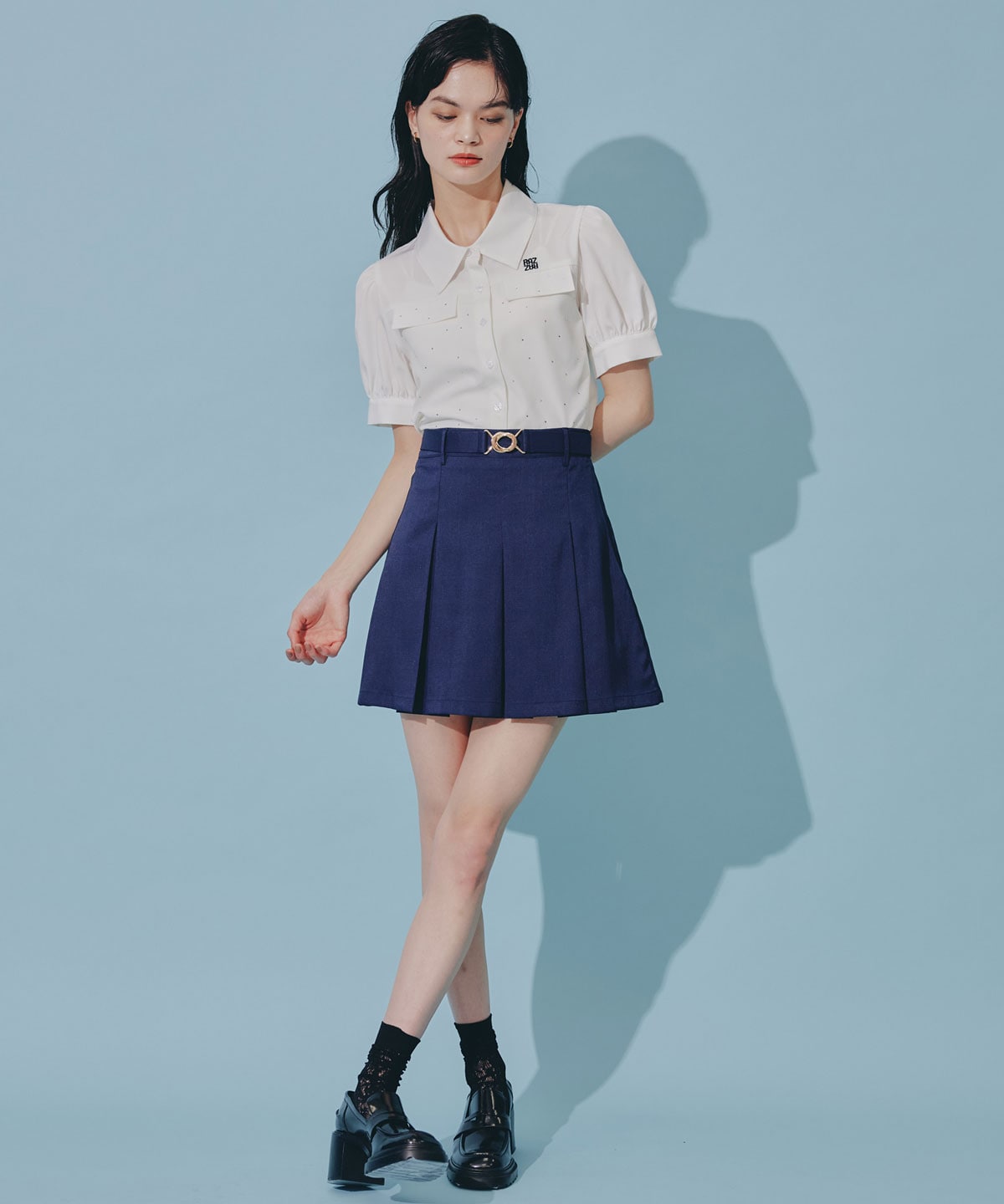 ウエストマークボックスプリーツスカート