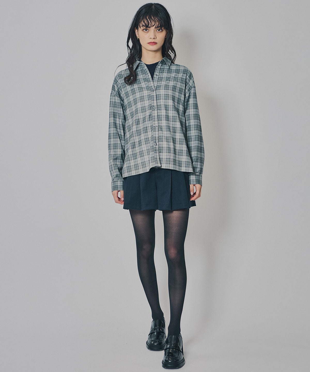 マルチウェイオフショルチェックシャツ×タンクトップ