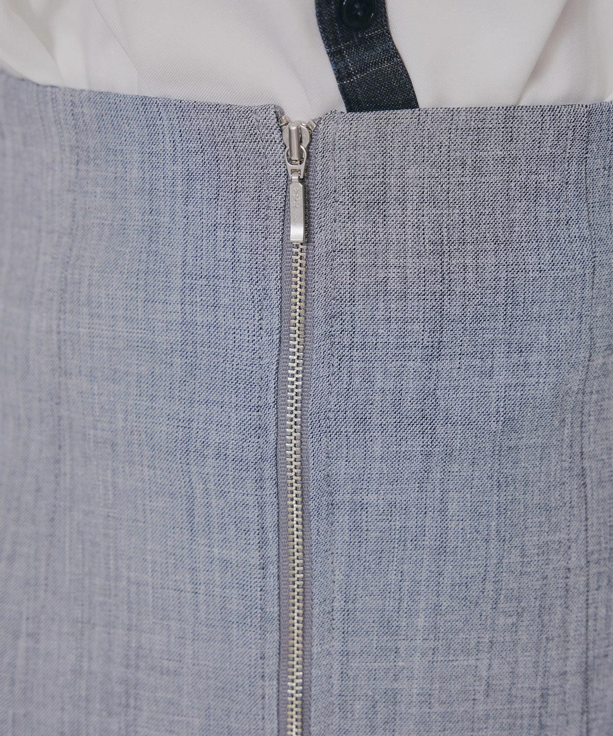 フロントジップバイカラーミディスカート