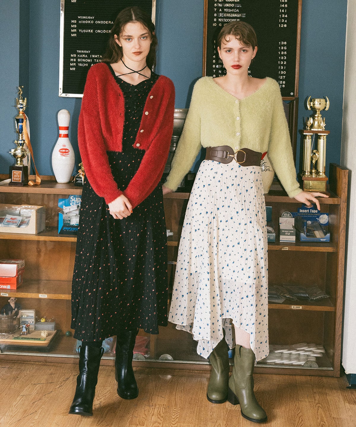 ミニフラワーイレヘムロングスカート