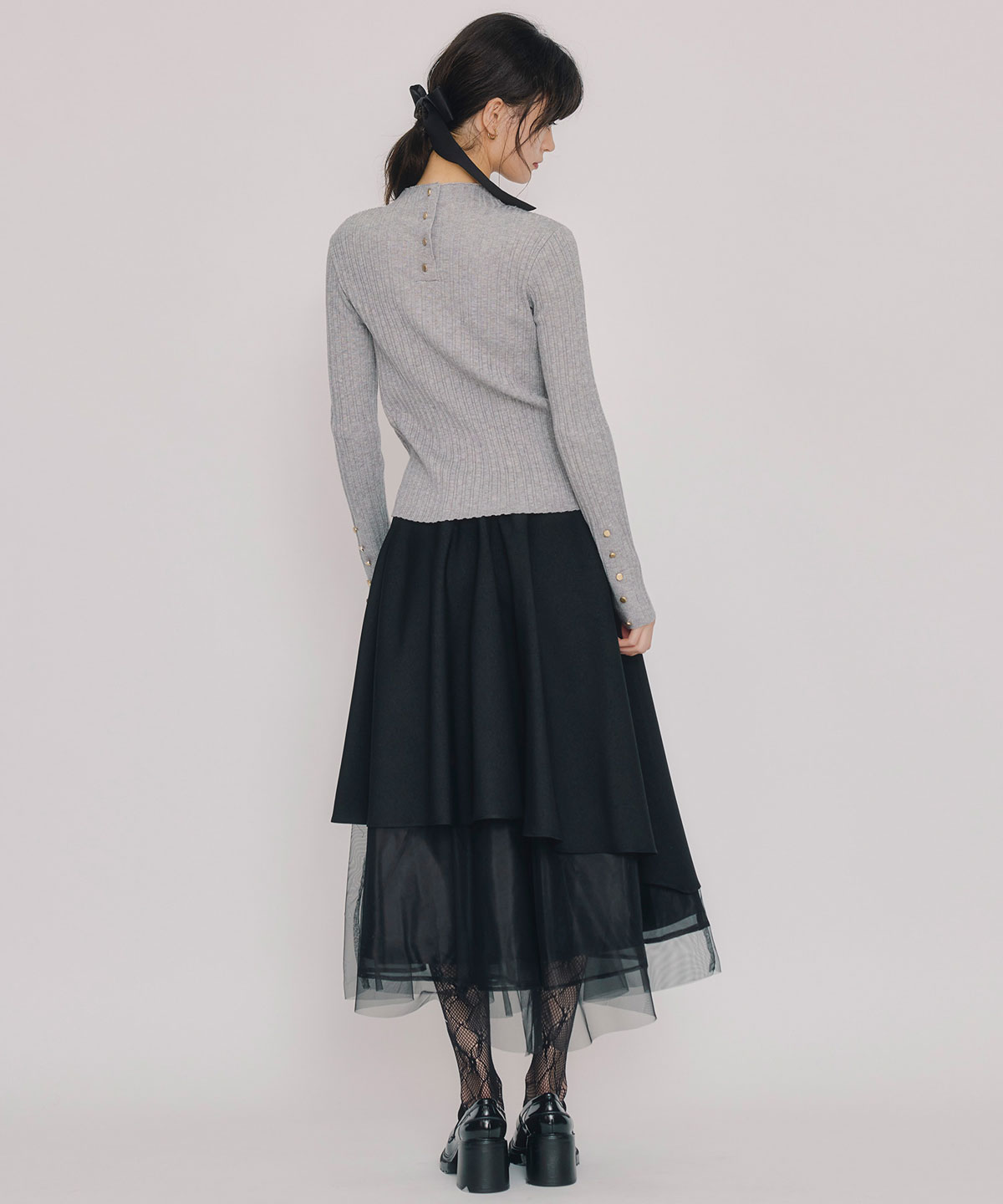 シアーMIXティアードスカート