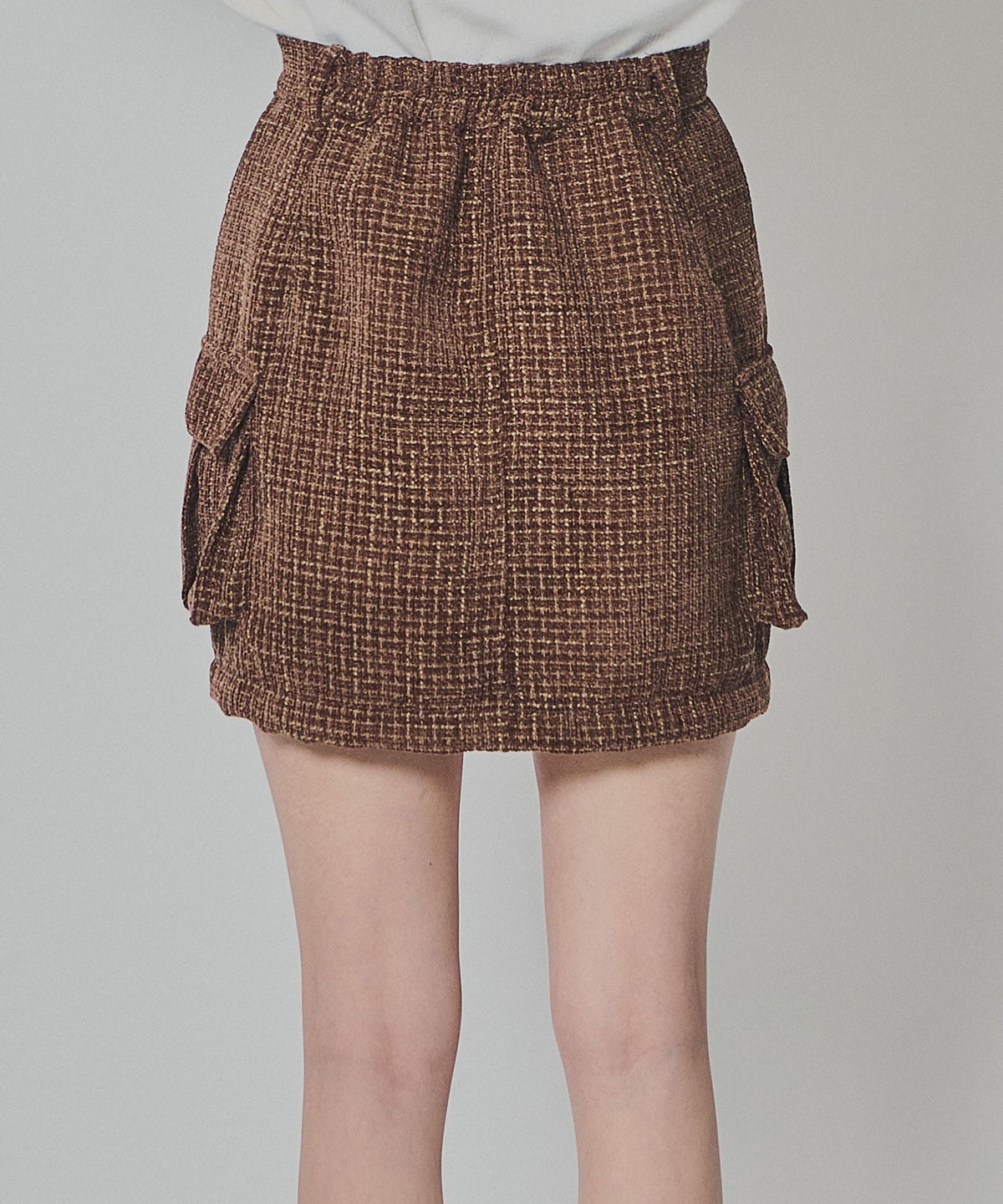モールツイードカーゴミニスカート
