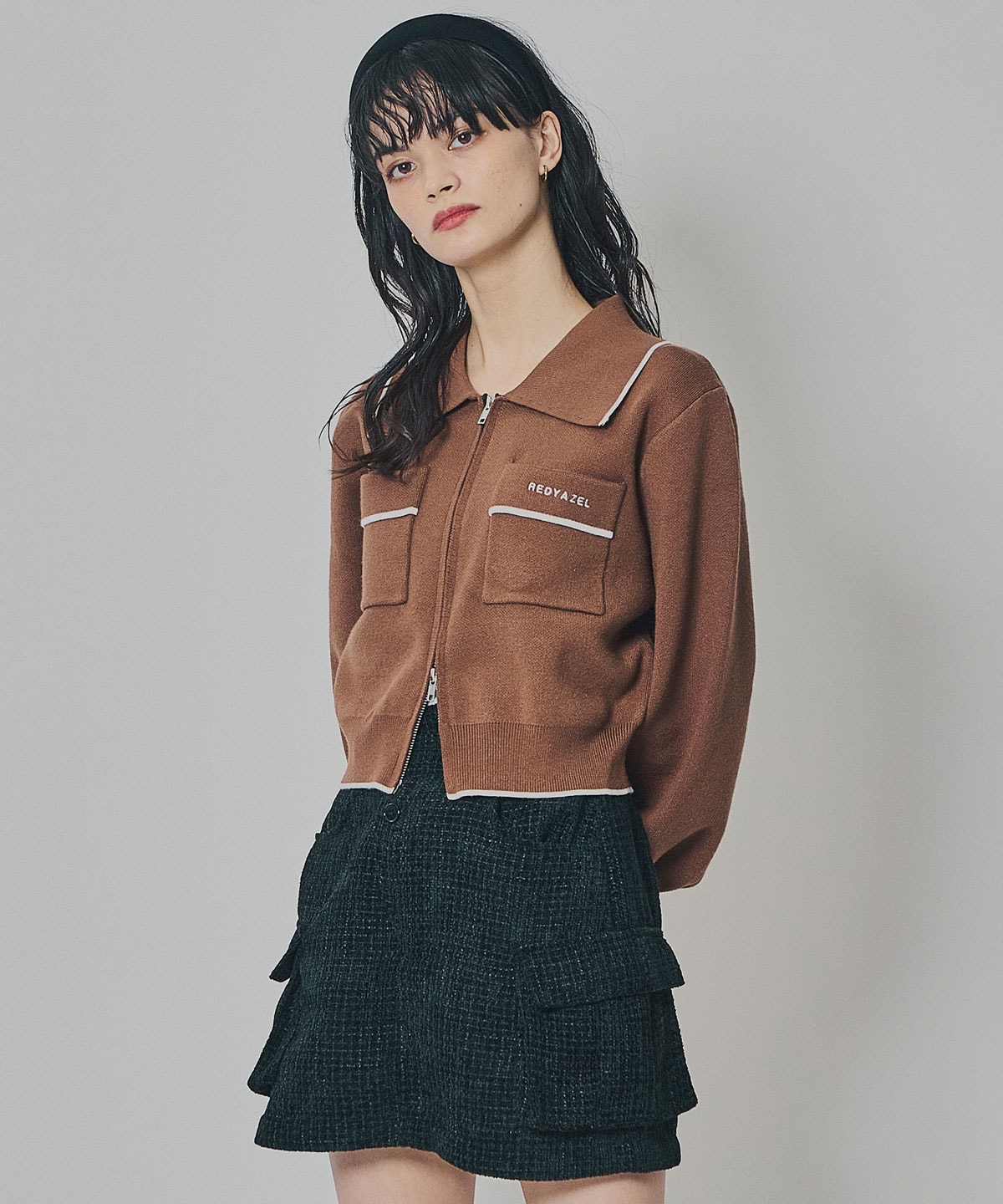 モールツイードカーゴミニスカート