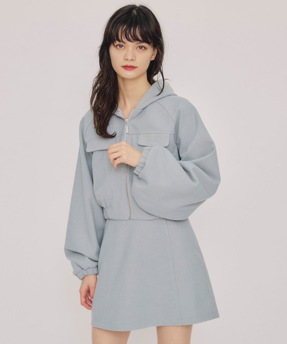 【セットアップ可能】ハイウエストフレアミニスカート