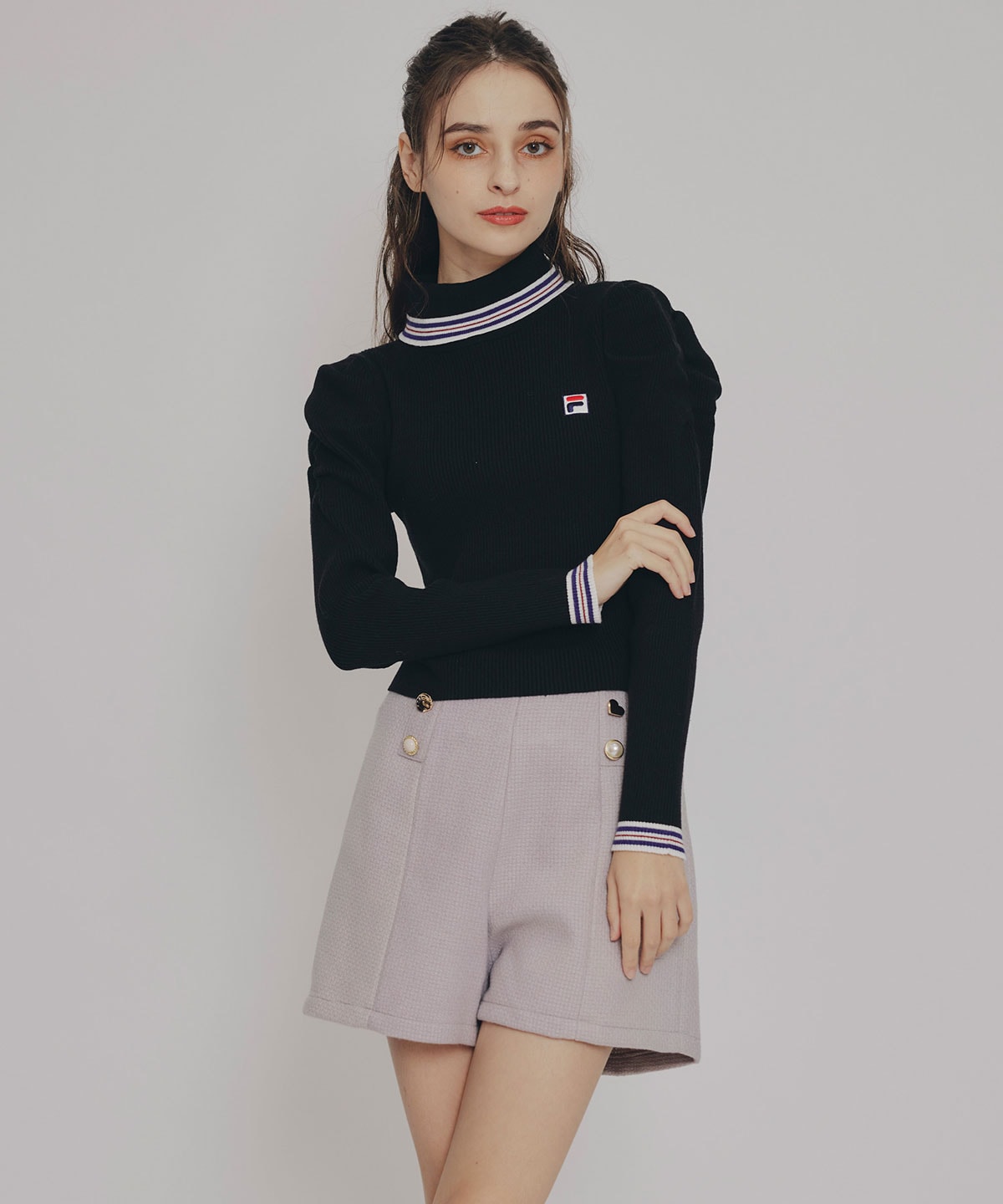 ハイウエストマルチボタンショートパンツ