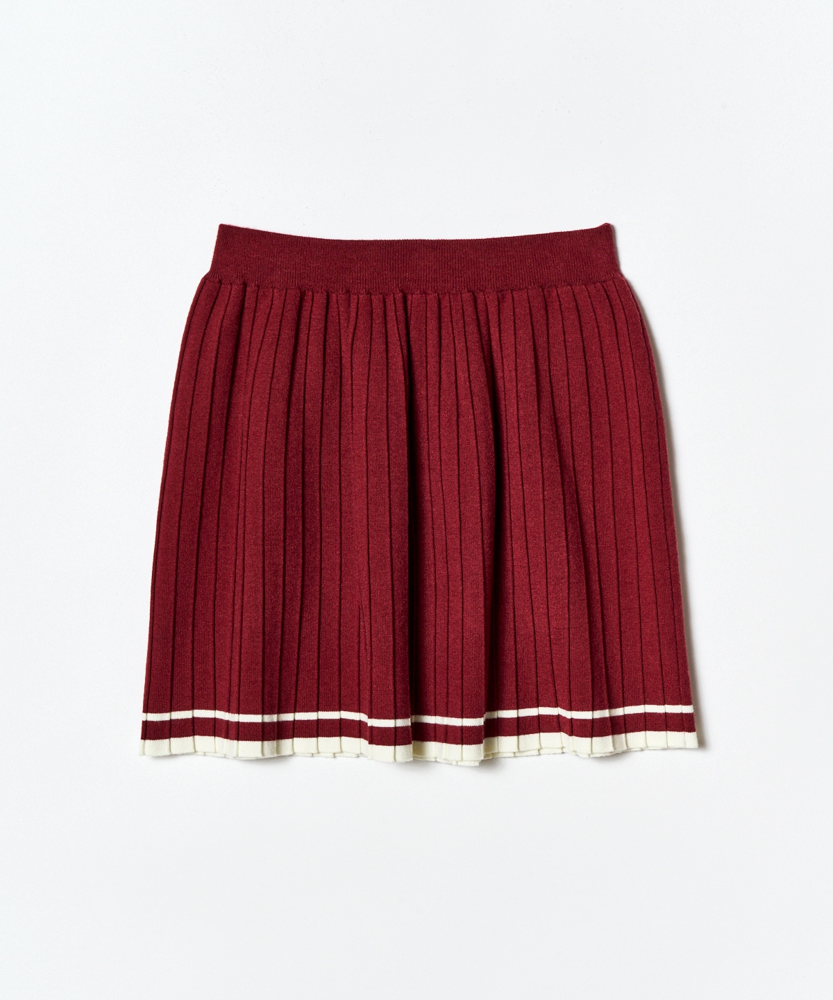 ラインスキームニットカーディガン×スカートセットアップ