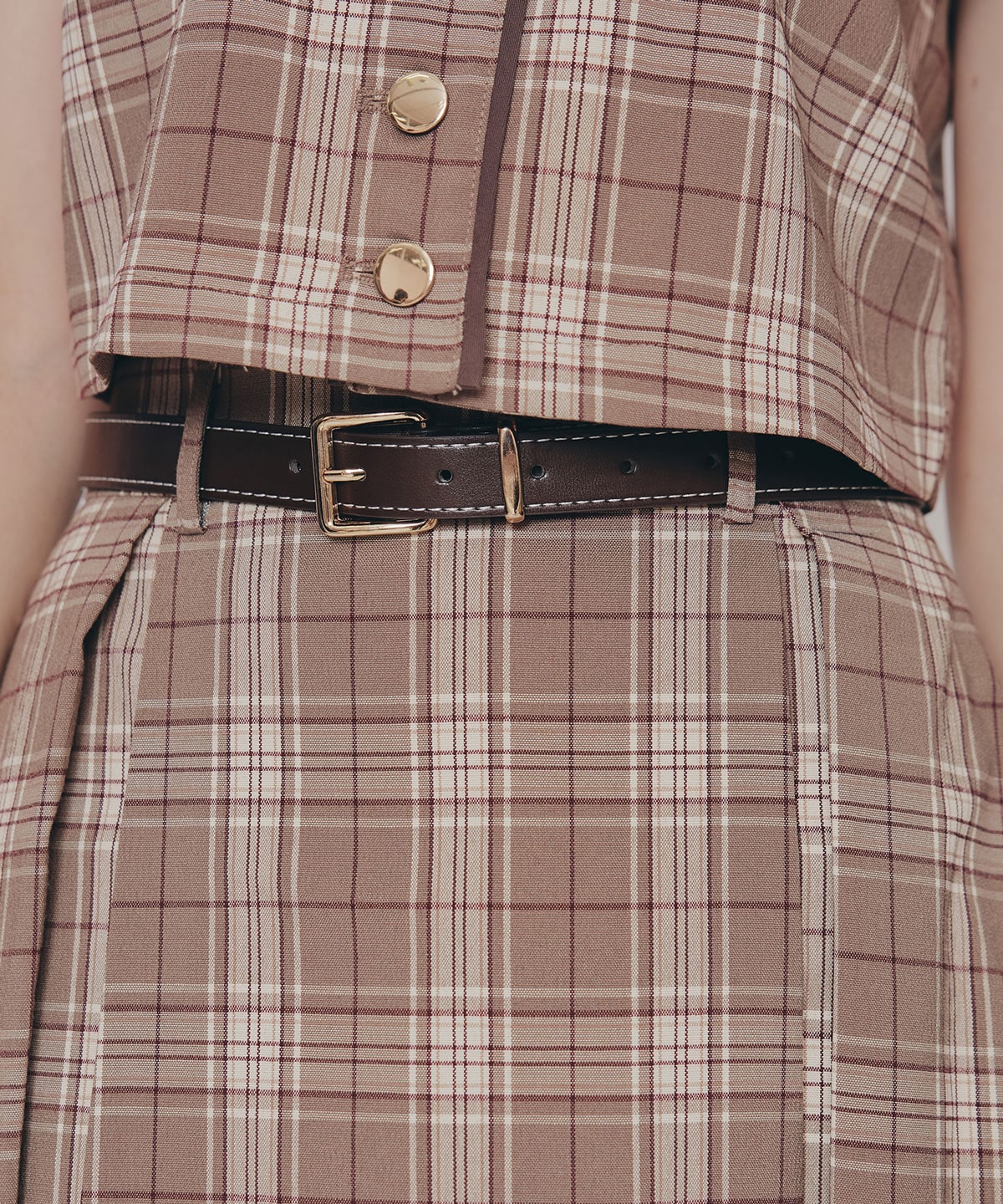 クラシカルチェックベスト&フレアスカートセットアップ