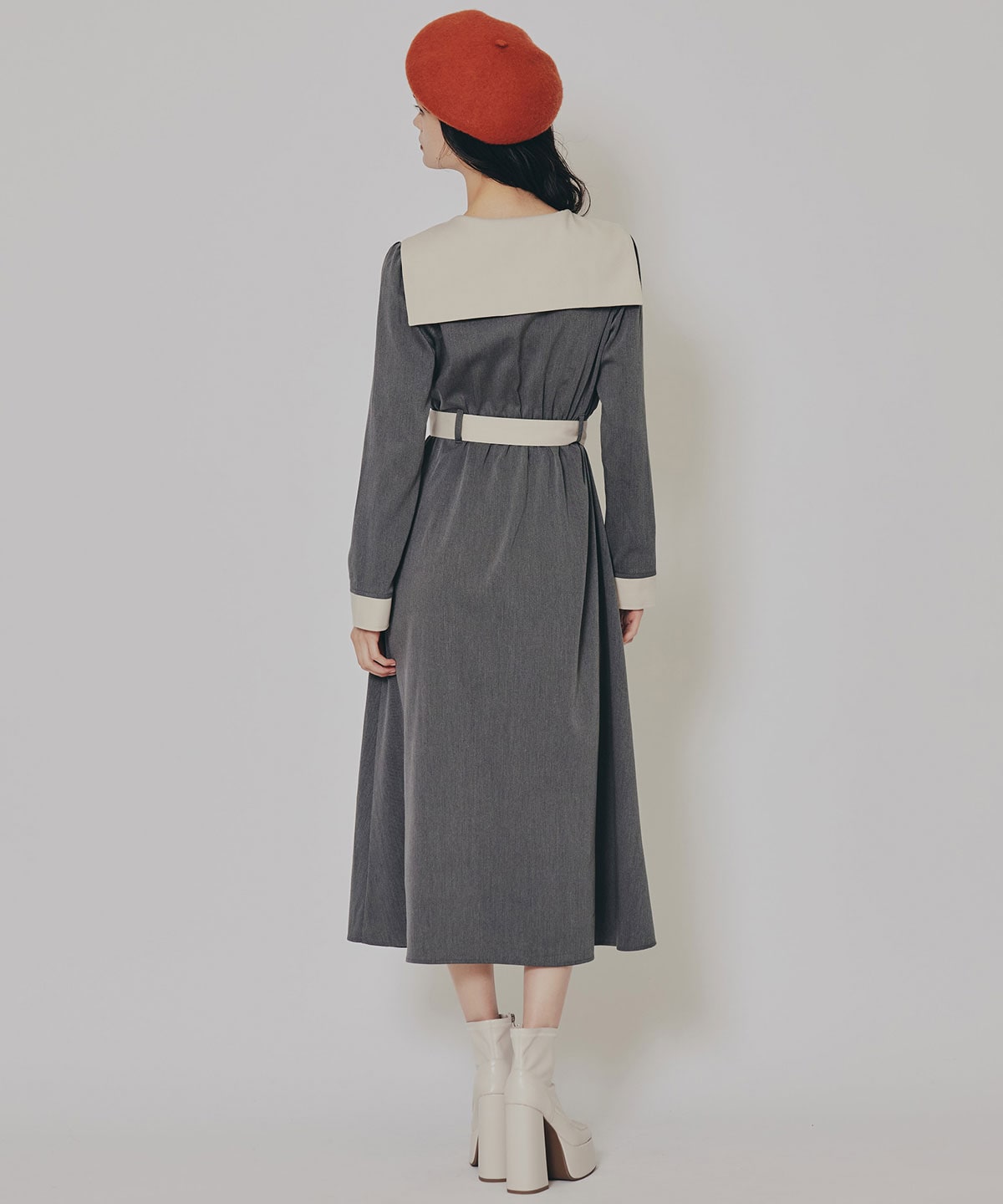 BIGセーラーカラーロングワンピース