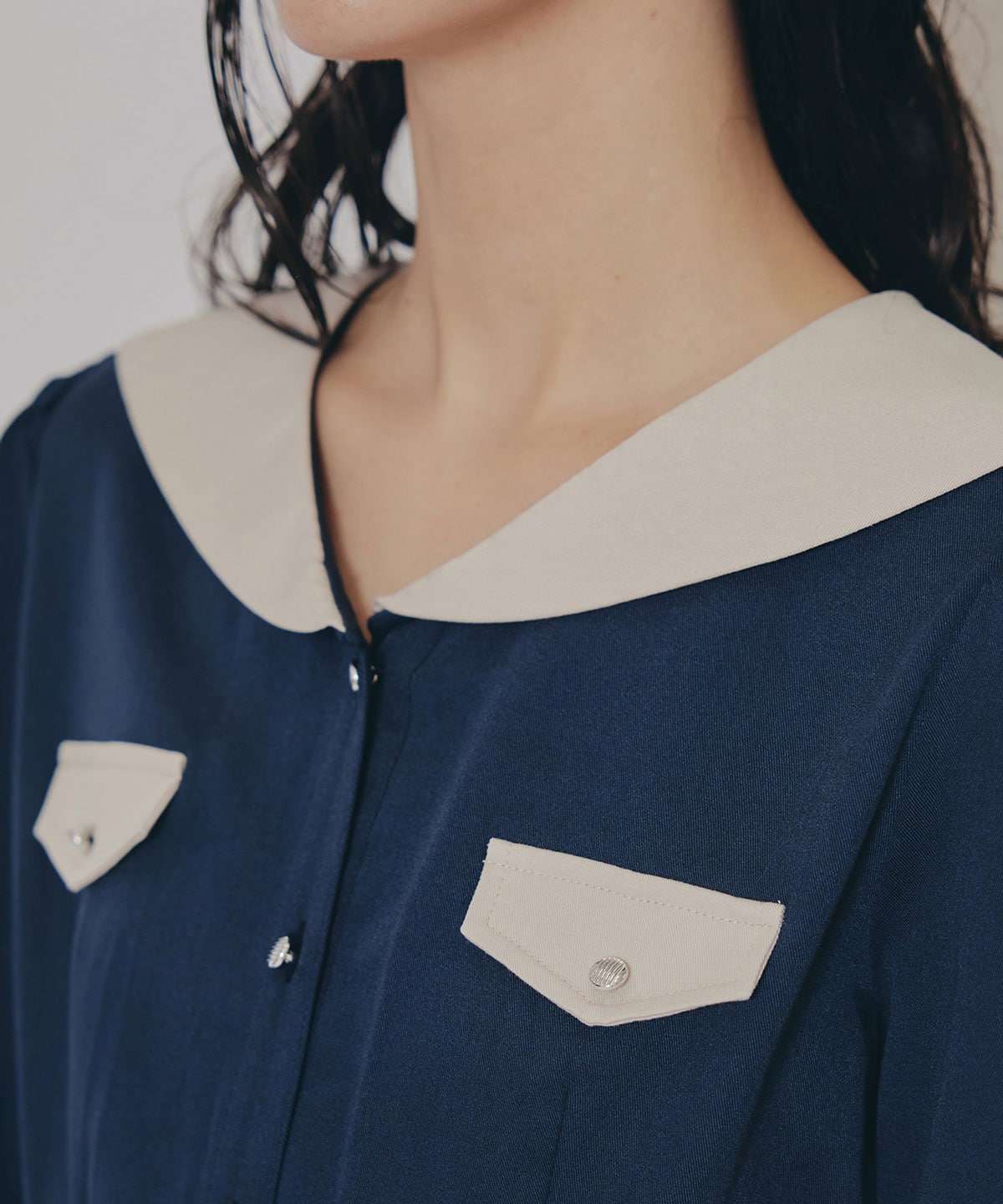 BIGセーラーカラーロングワンピース