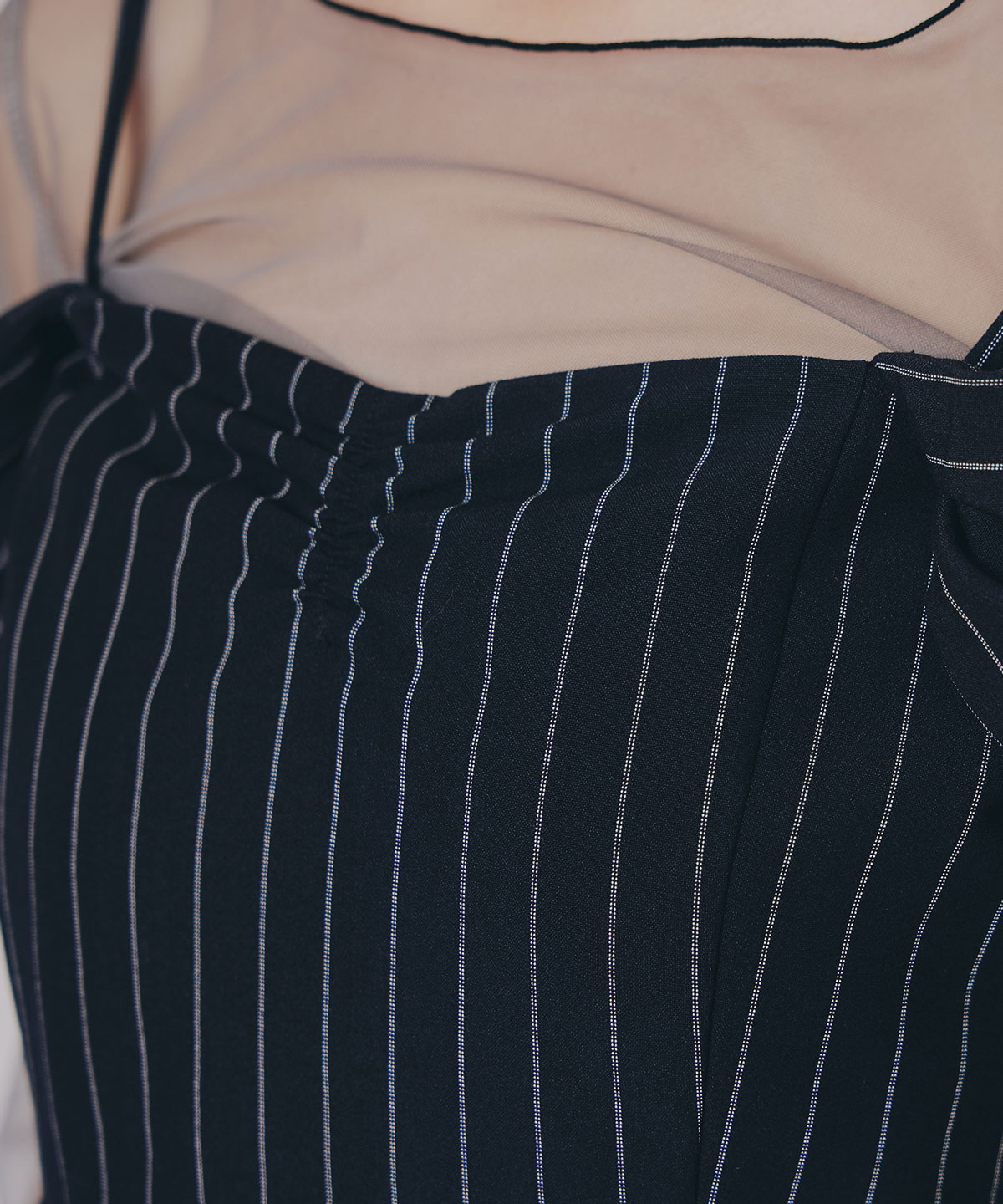 ストライプ2WAYフレアミニワンピース