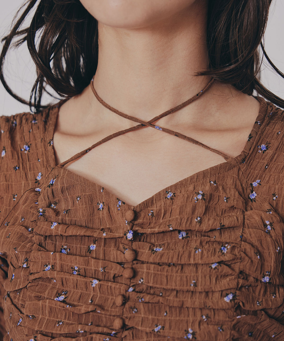 ミニフラワーイレヘムロングワンピース